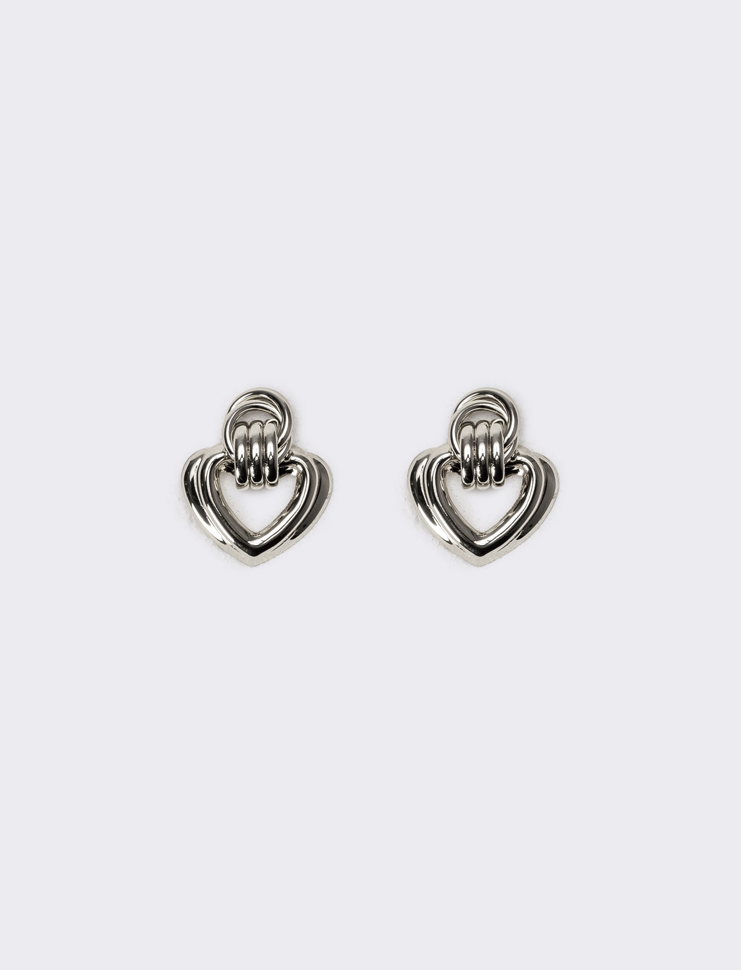 Orecchini donna con clip cuori - Argento