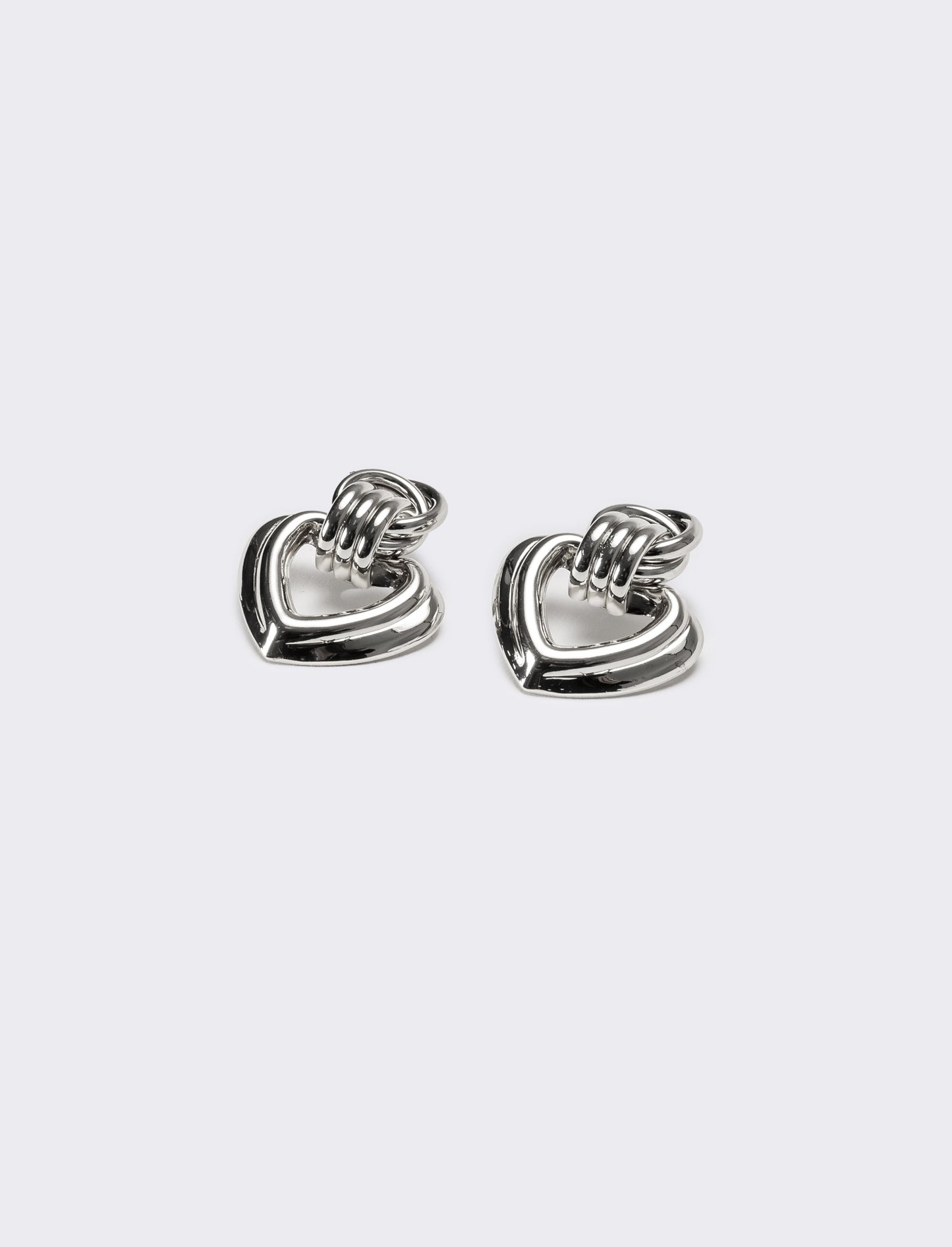 Orecchini donna con clip cuori - Argento