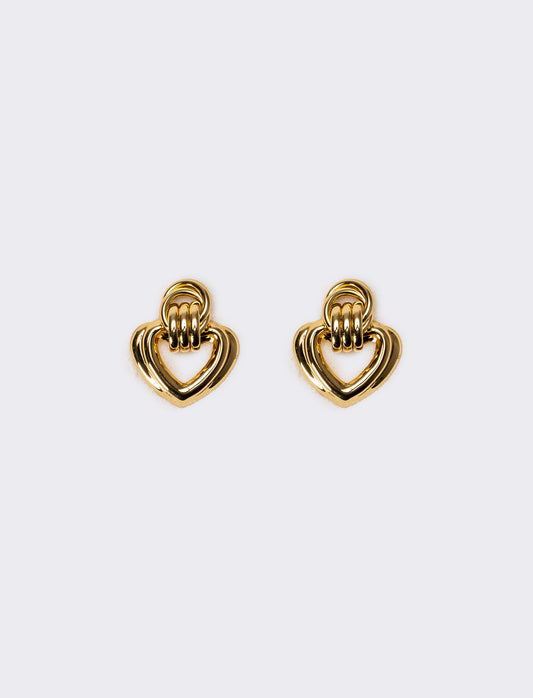 Orecchini donna con clip cuori - Oro