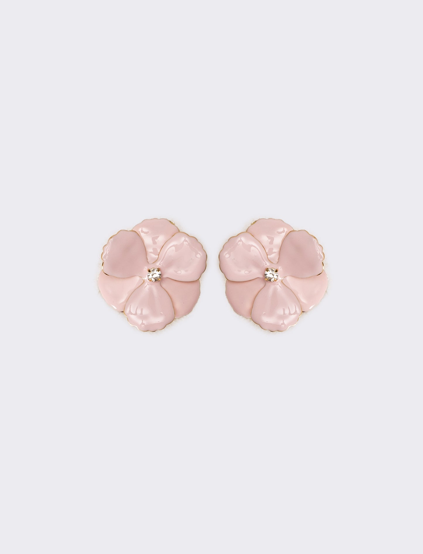 Orecchini donna fiore con strass - Rosa