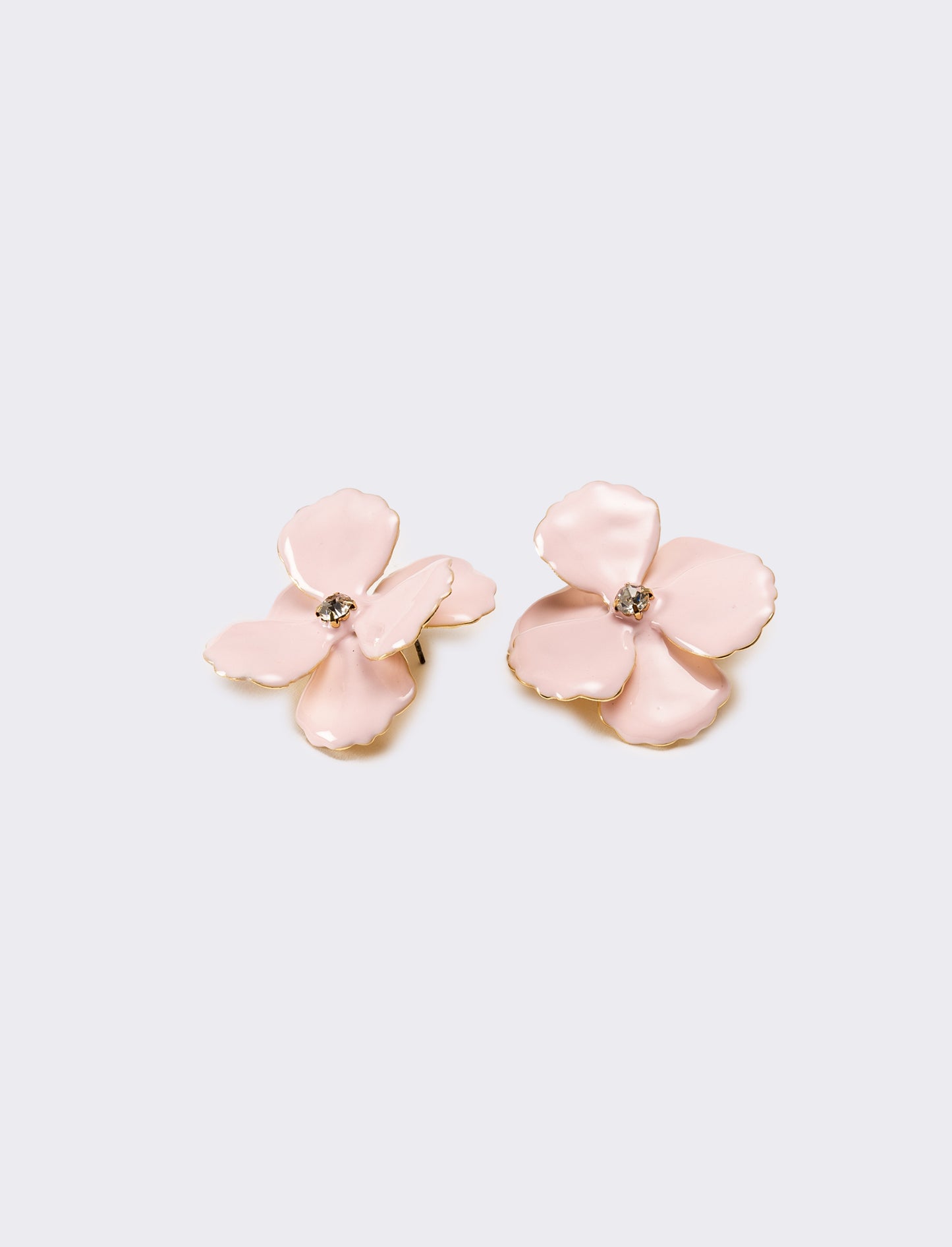 Orecchini donna fiore con strass - Rosa