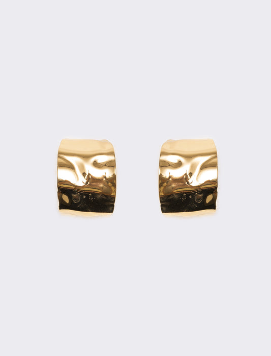 Orecchini donna mezzo cerchio martellato - Oro