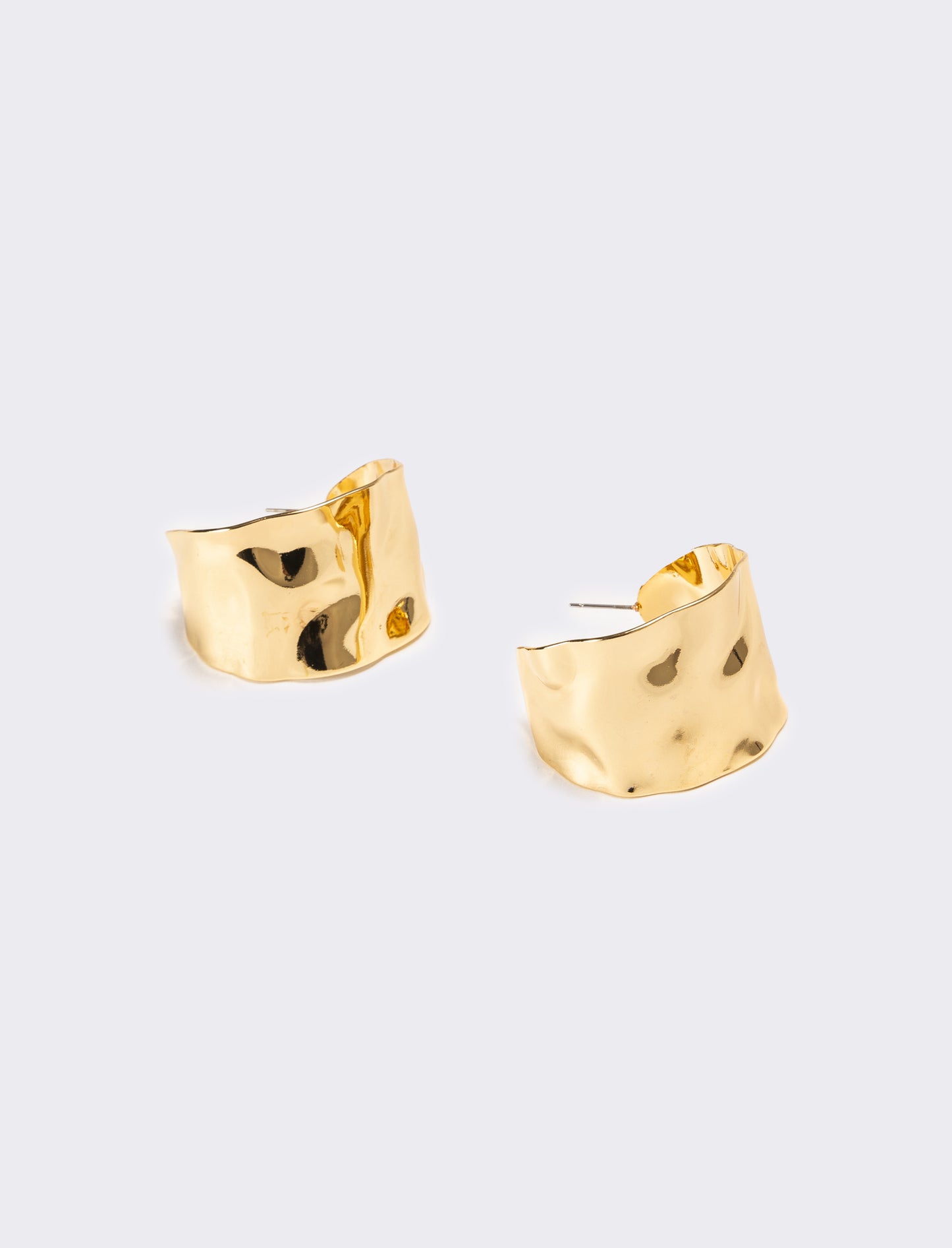 Orecchini donna mezzo cerchio martellato - Oro
