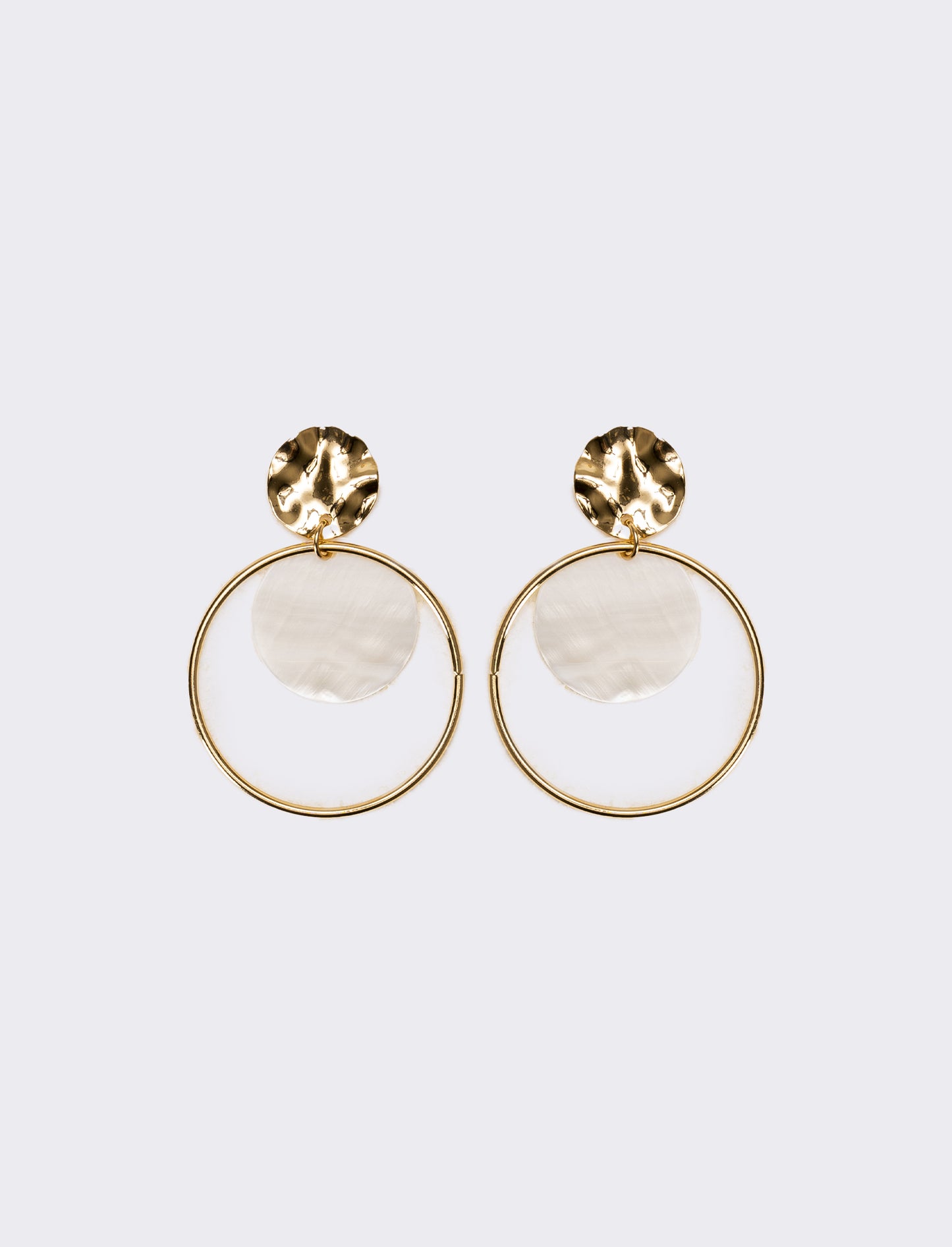 Orecchini donna cerchi con madreperla - Oro