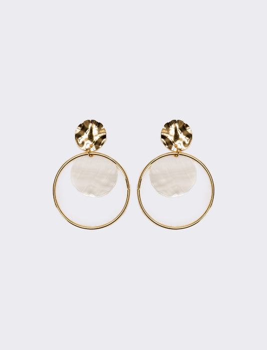 Orecchini donna cerchi con madreperla - Oro