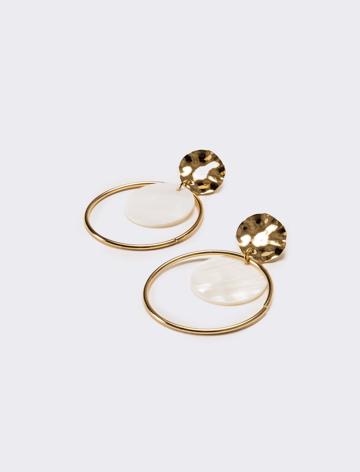 Orecchini donna cerchi con madreperla - Oro