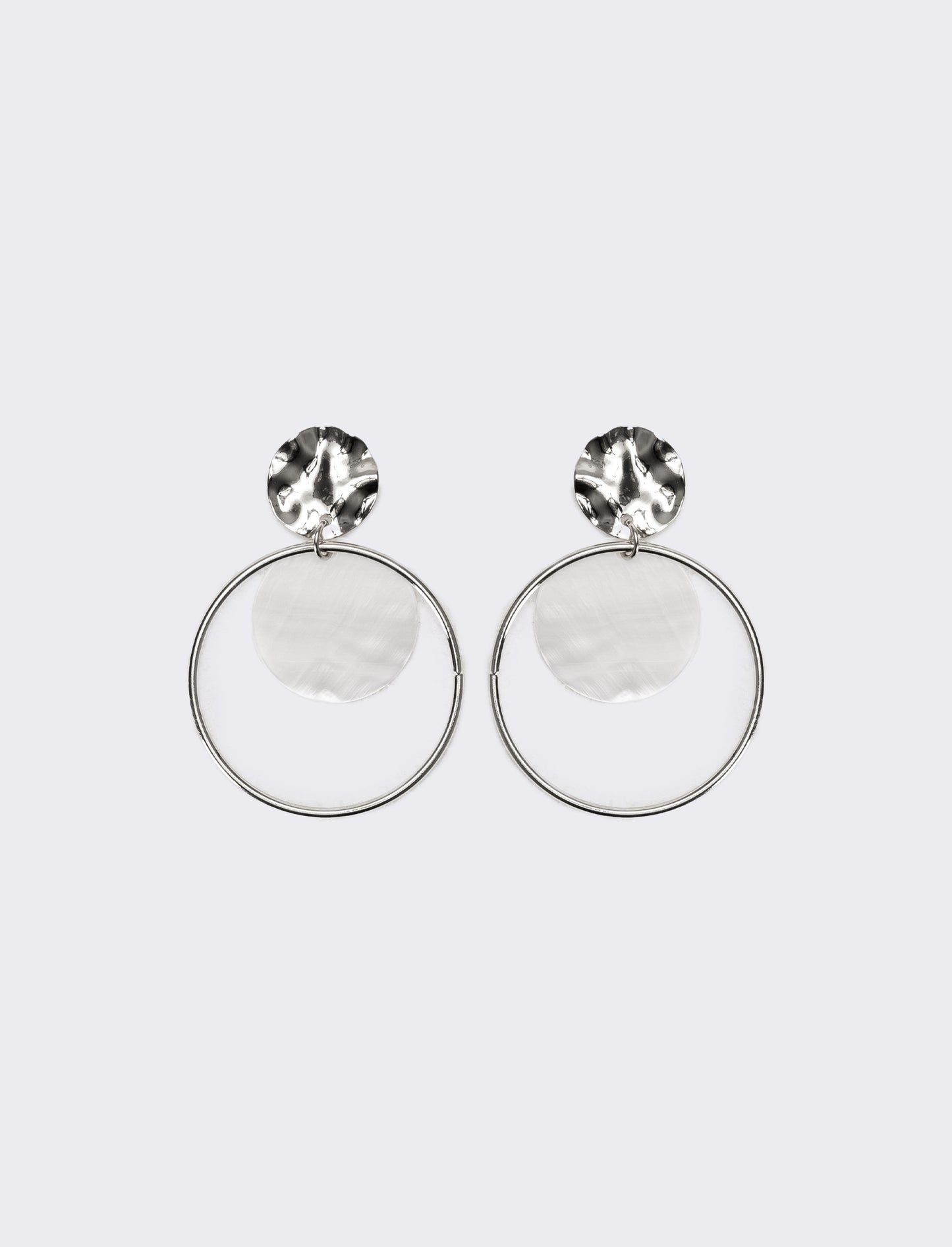 Orecchini donna cerchi con madreperla - Argento