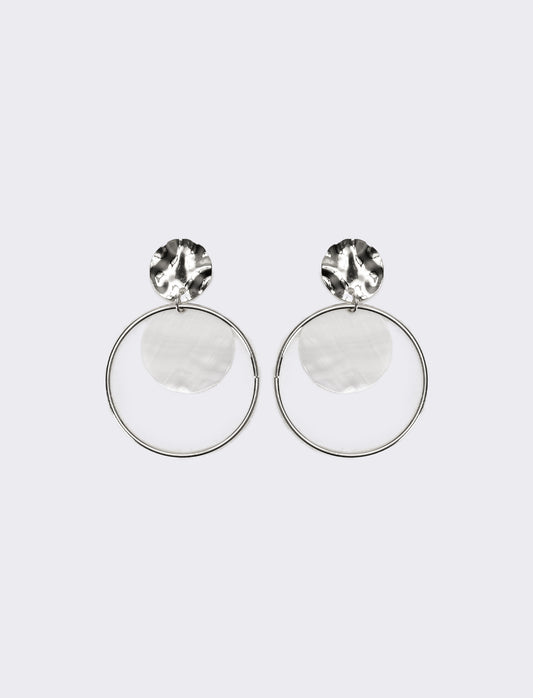 Orecchini donna cerchi con madreperla - Argento