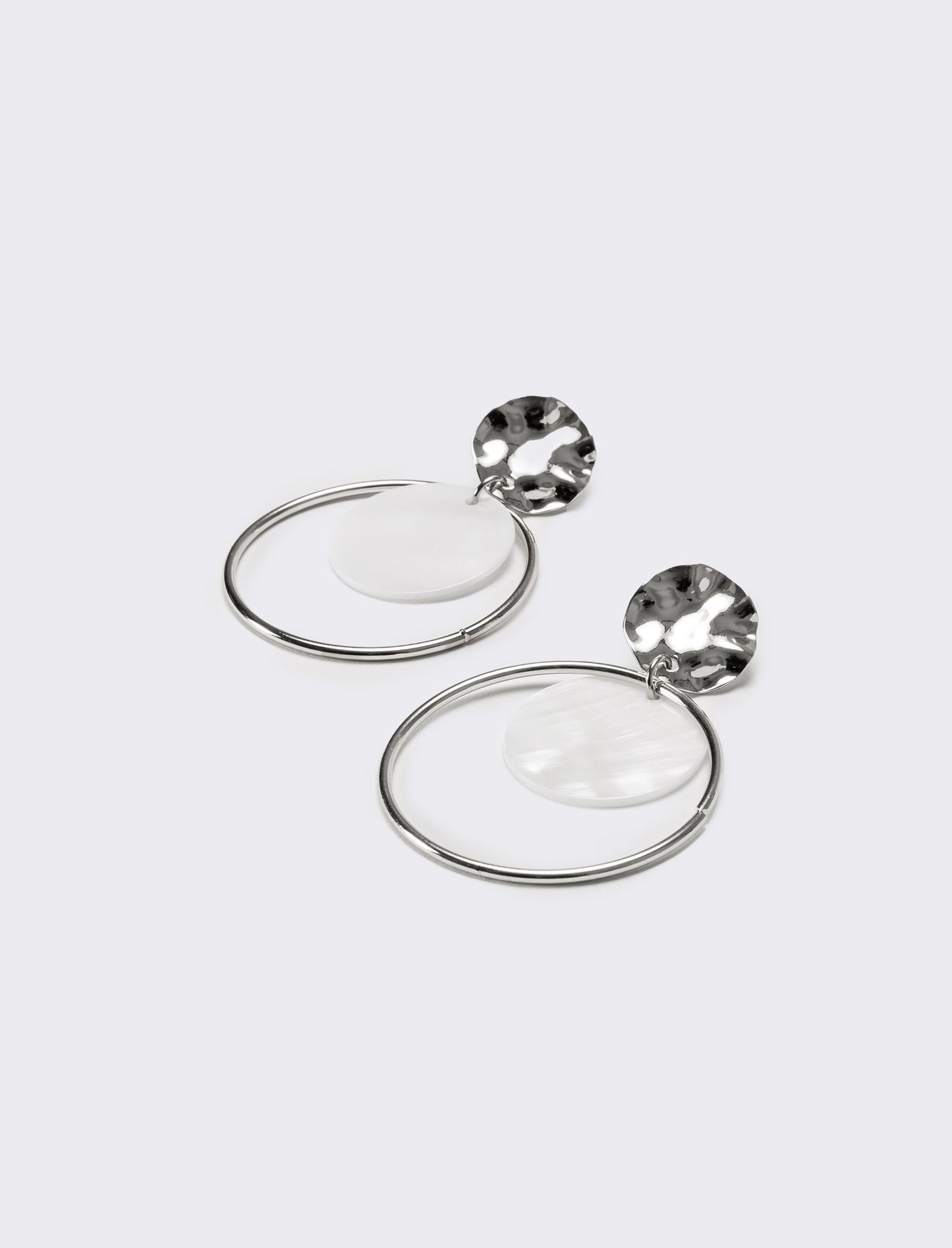 Orecchini donna cerchi con madreperla - Argento