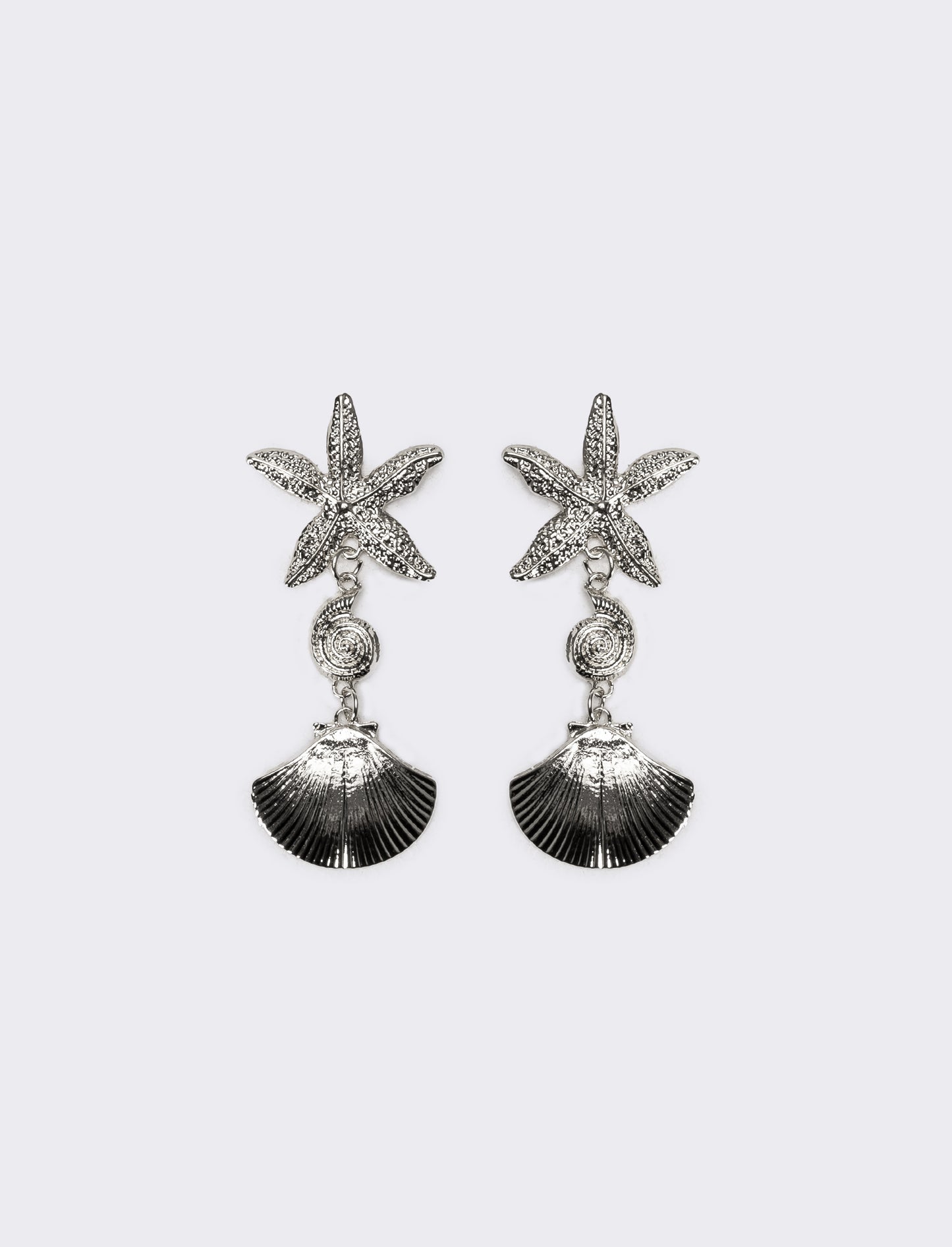 Orecchini donna conchiglia con stella - Argento