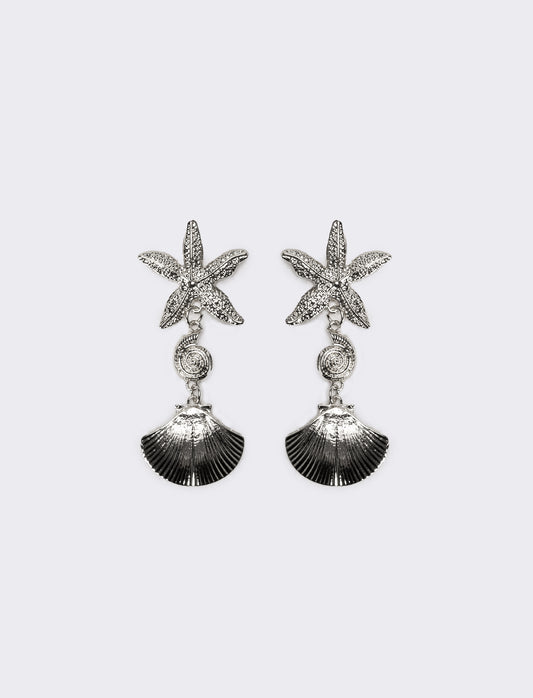 Orecchini donna conchiglia con stella - Argento