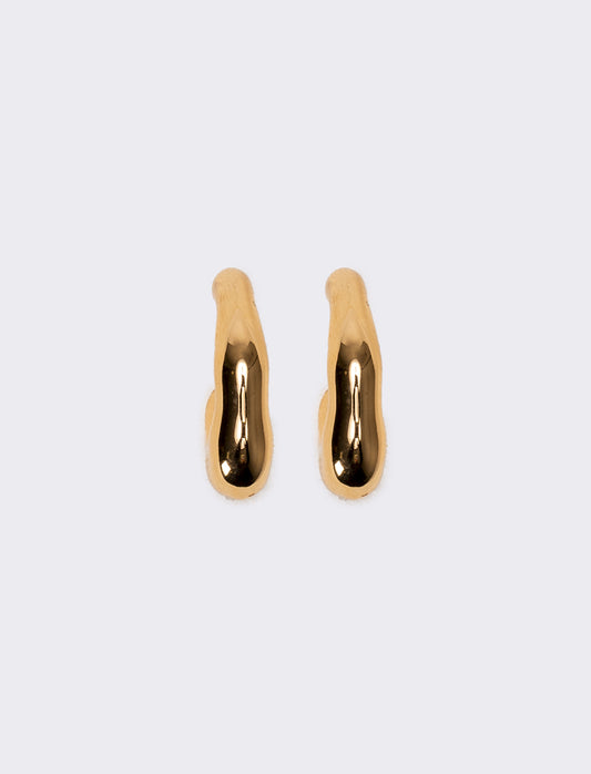Orecchini donna mezzo cerchio martellato - Oro