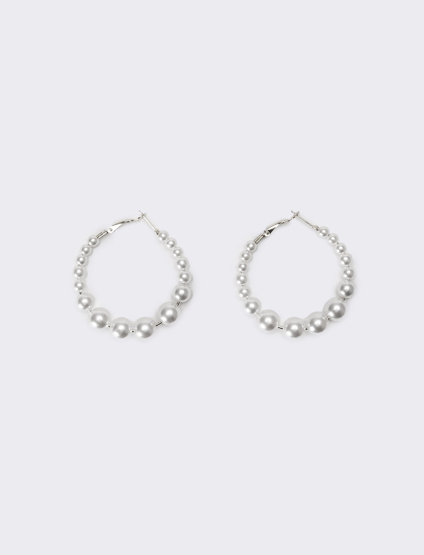 Orecchini donna cerchi con perle gradiens - Argento