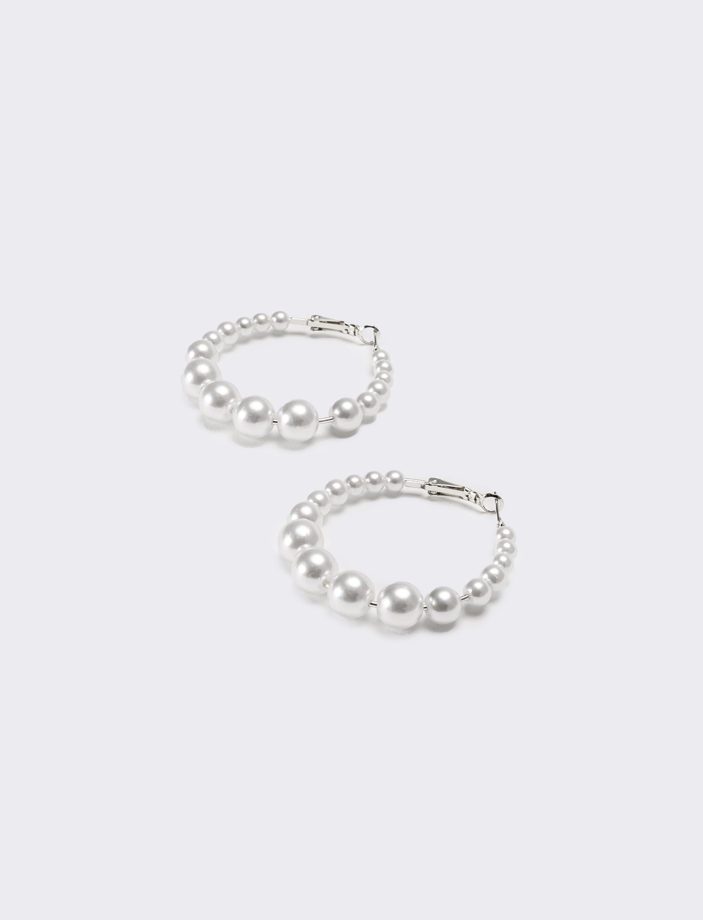 Orecchini donna cerchi con perle gradiens - Argento