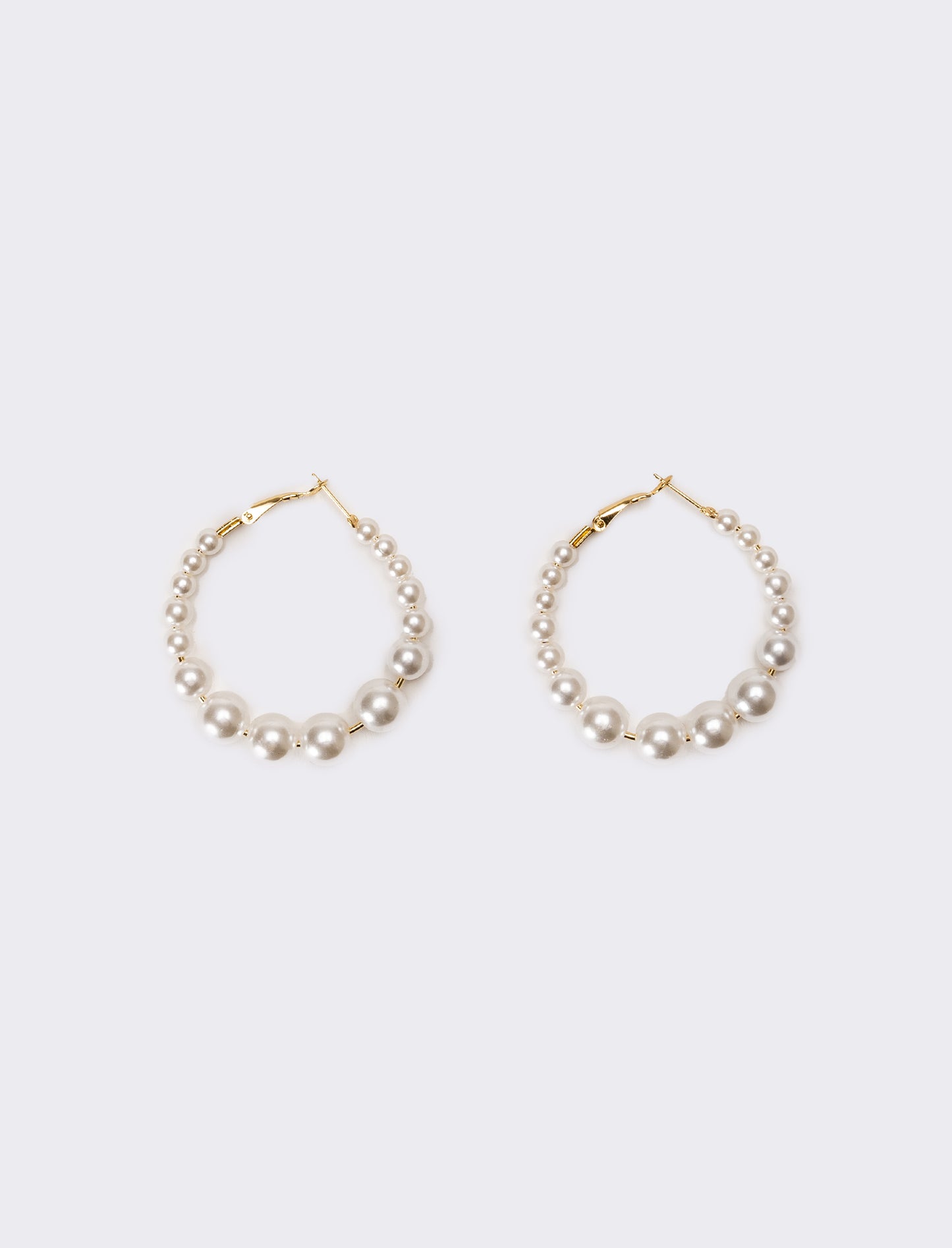 Orecchini donna cerchi con perle gradiens - Oro