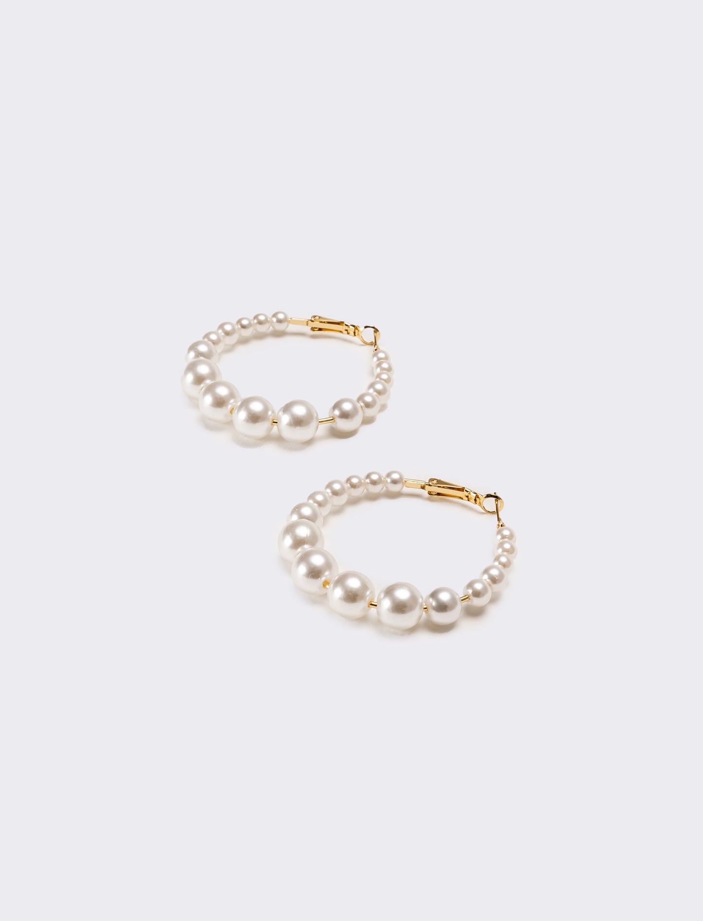 Orecchini donna cerchi con perle gradiens - Oro