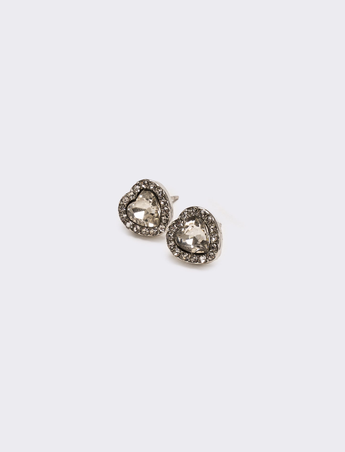 Orecchini donna strass a cuoricino - Trasparente