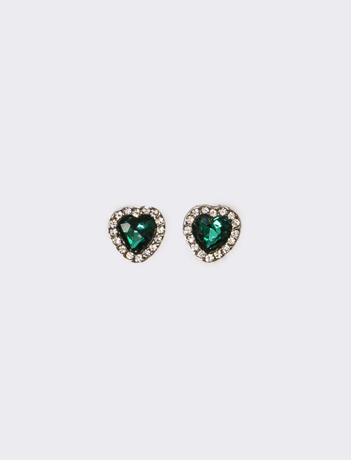 Orecchini donna strass a cuoricino - Verde