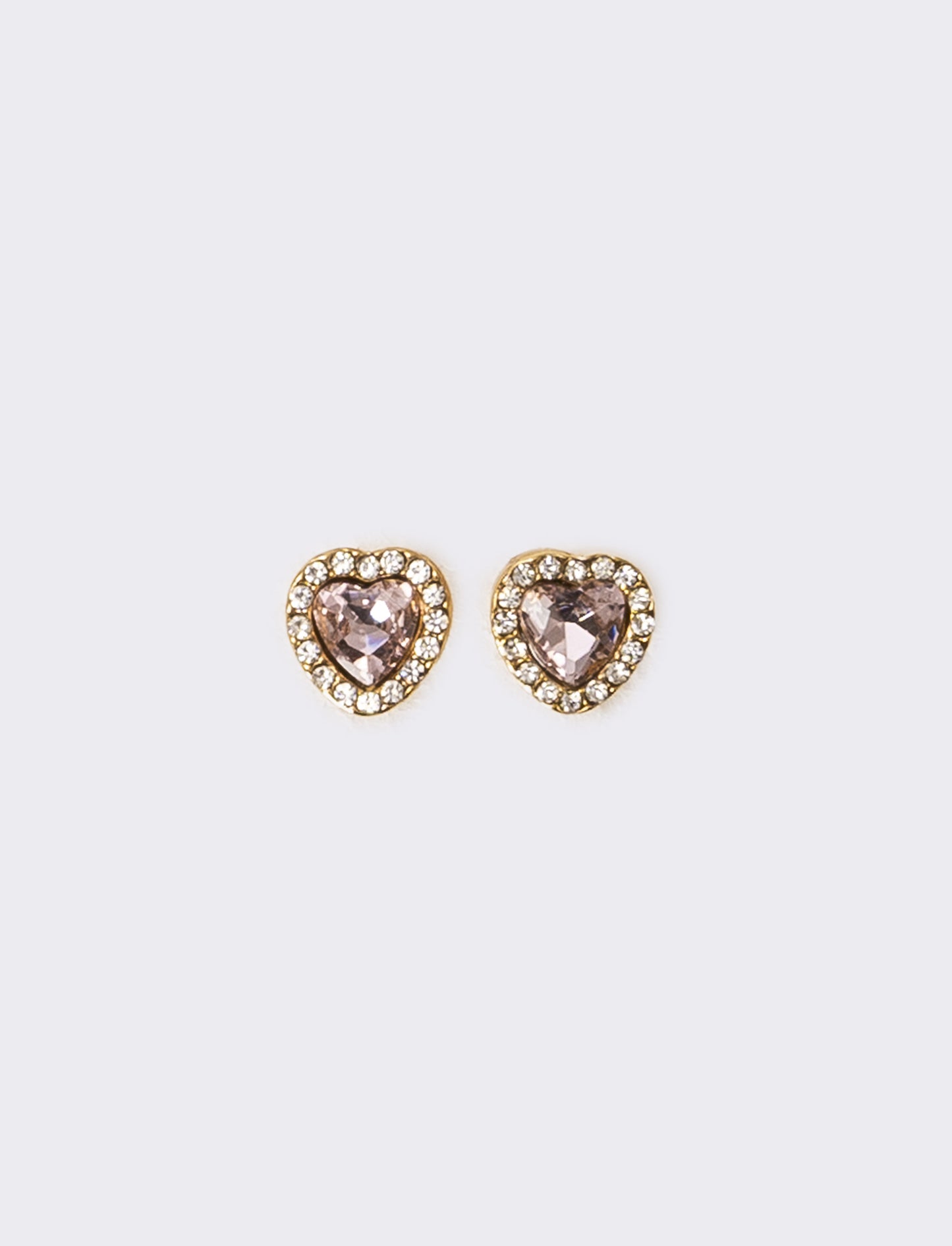 Orecchini donna strass a cuoricino - Rosa