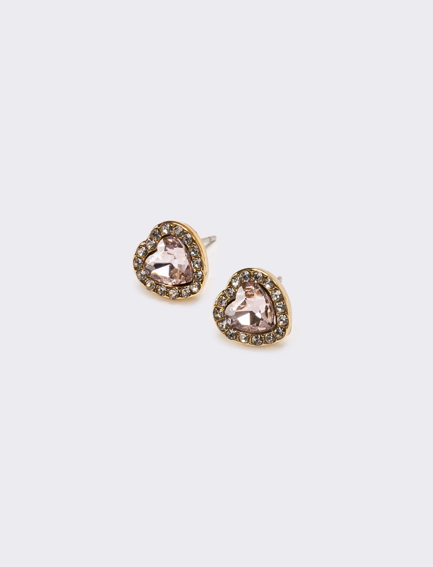 Orecchini donna strass a cuoricino - Rosa