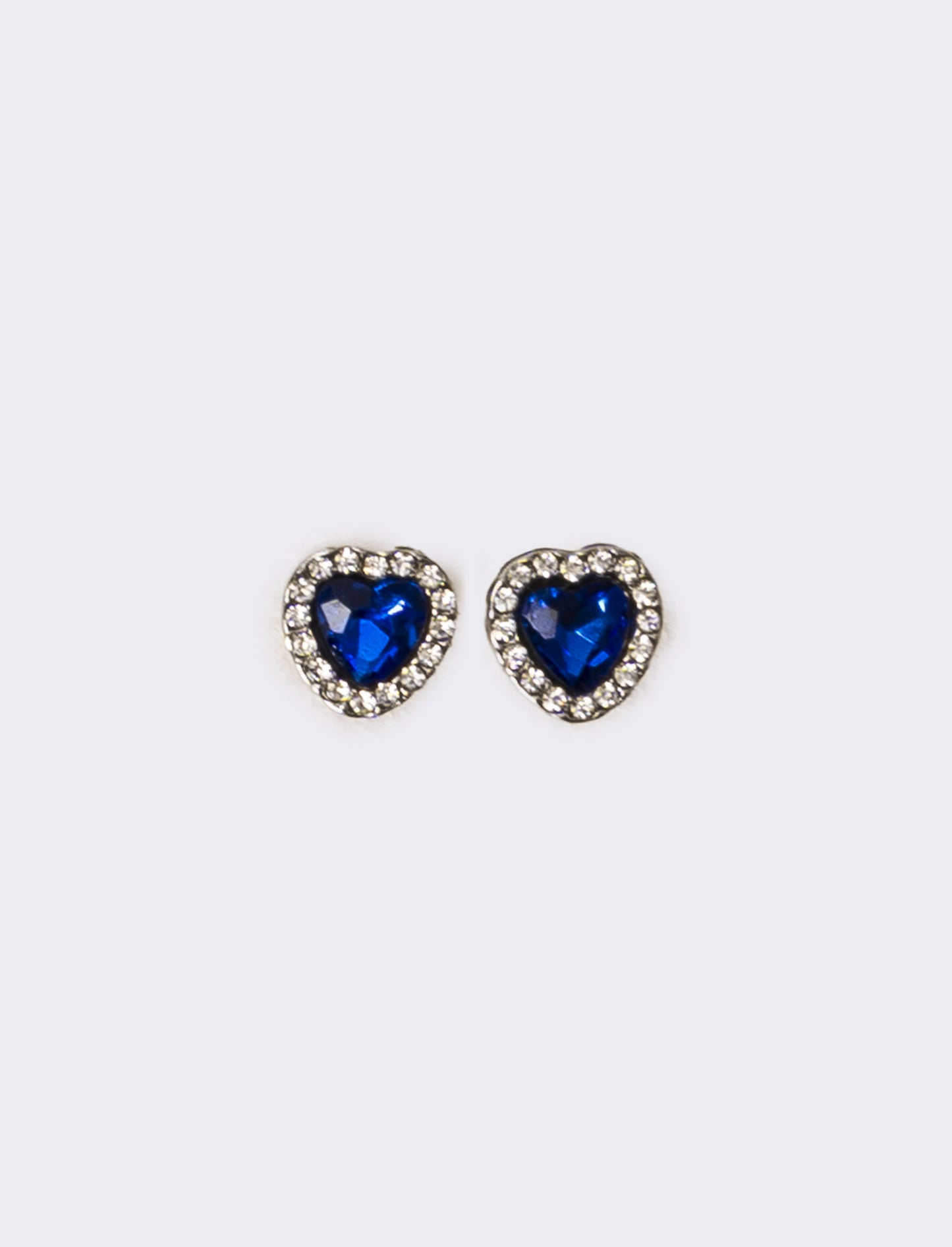 Orecchini donna strass a cuoricino - Blu