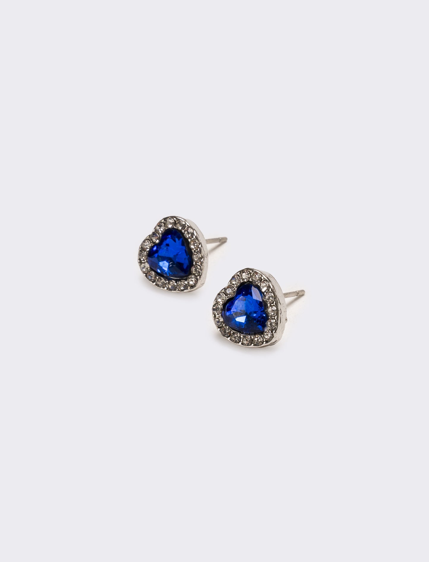 Orecchini donna strass a cuoricino - Blu
