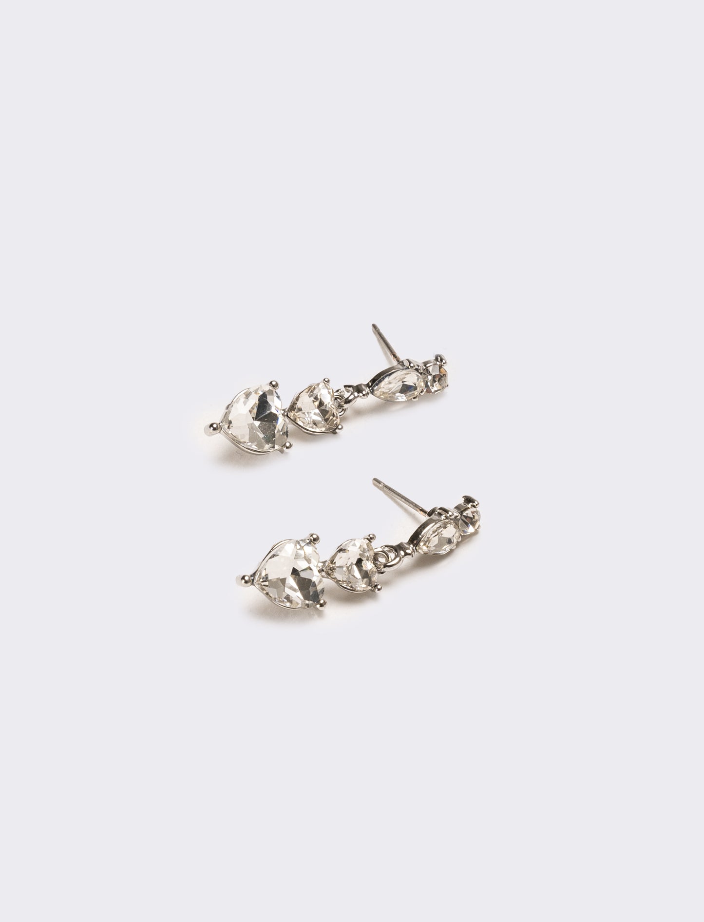 Orecchini donna 3 cuori strass - Trasparente