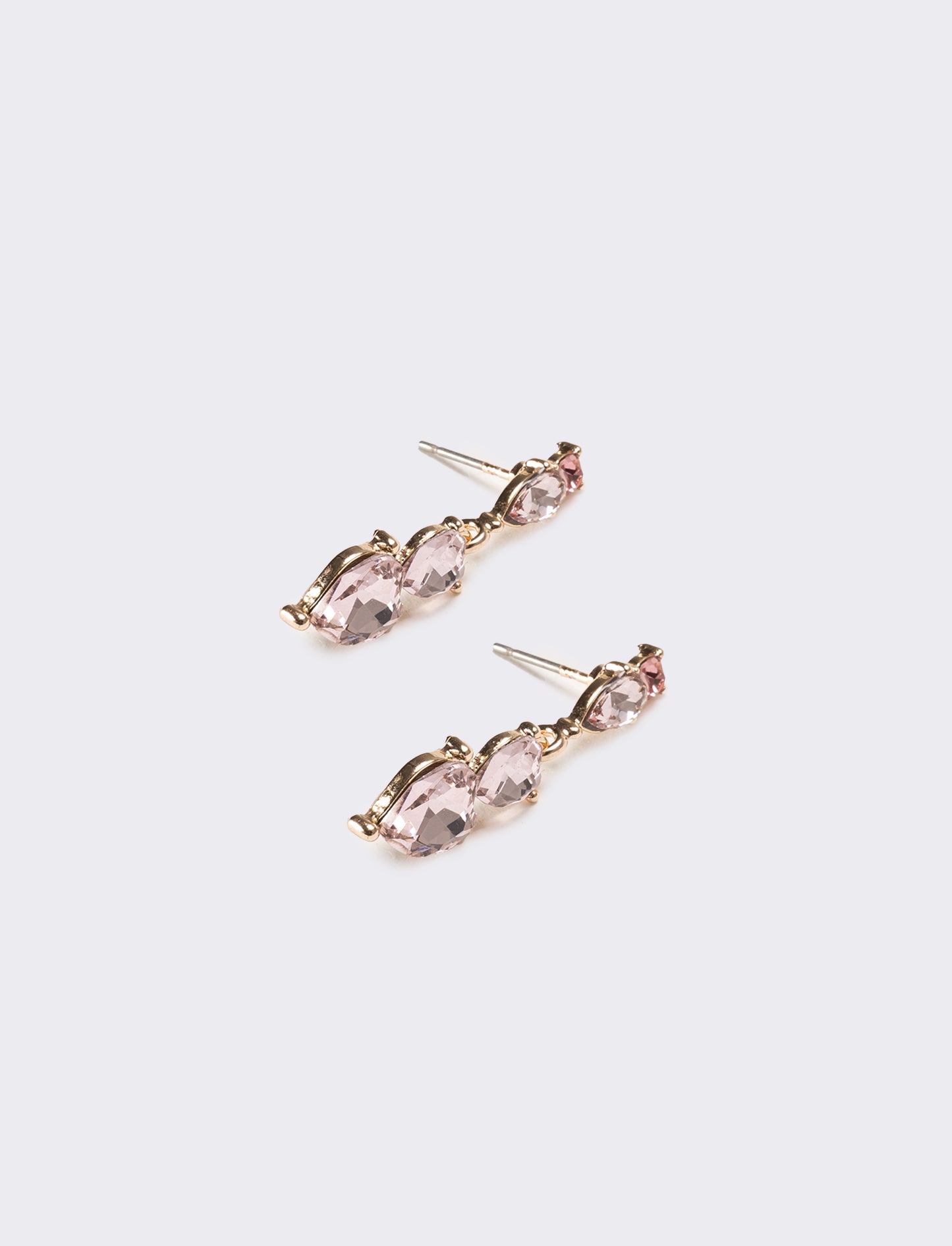 Orecchini donna 3 cuori strass - Rosa