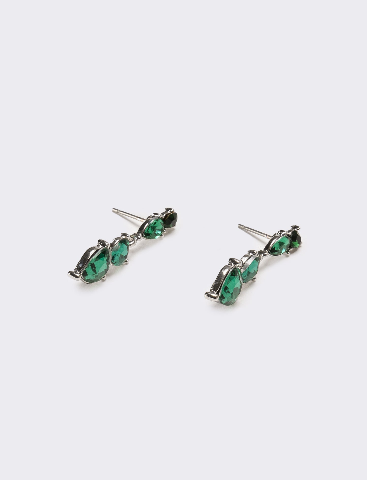 Orecchini donna 3 cuori strass - Verde