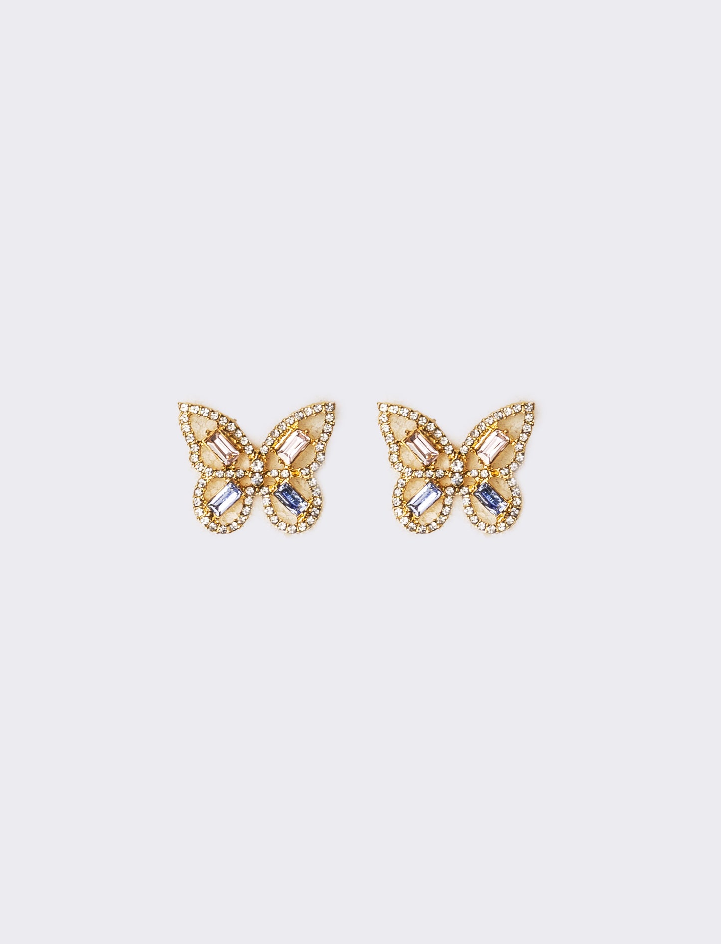 Orecchini donna farfalla con strass - Oro