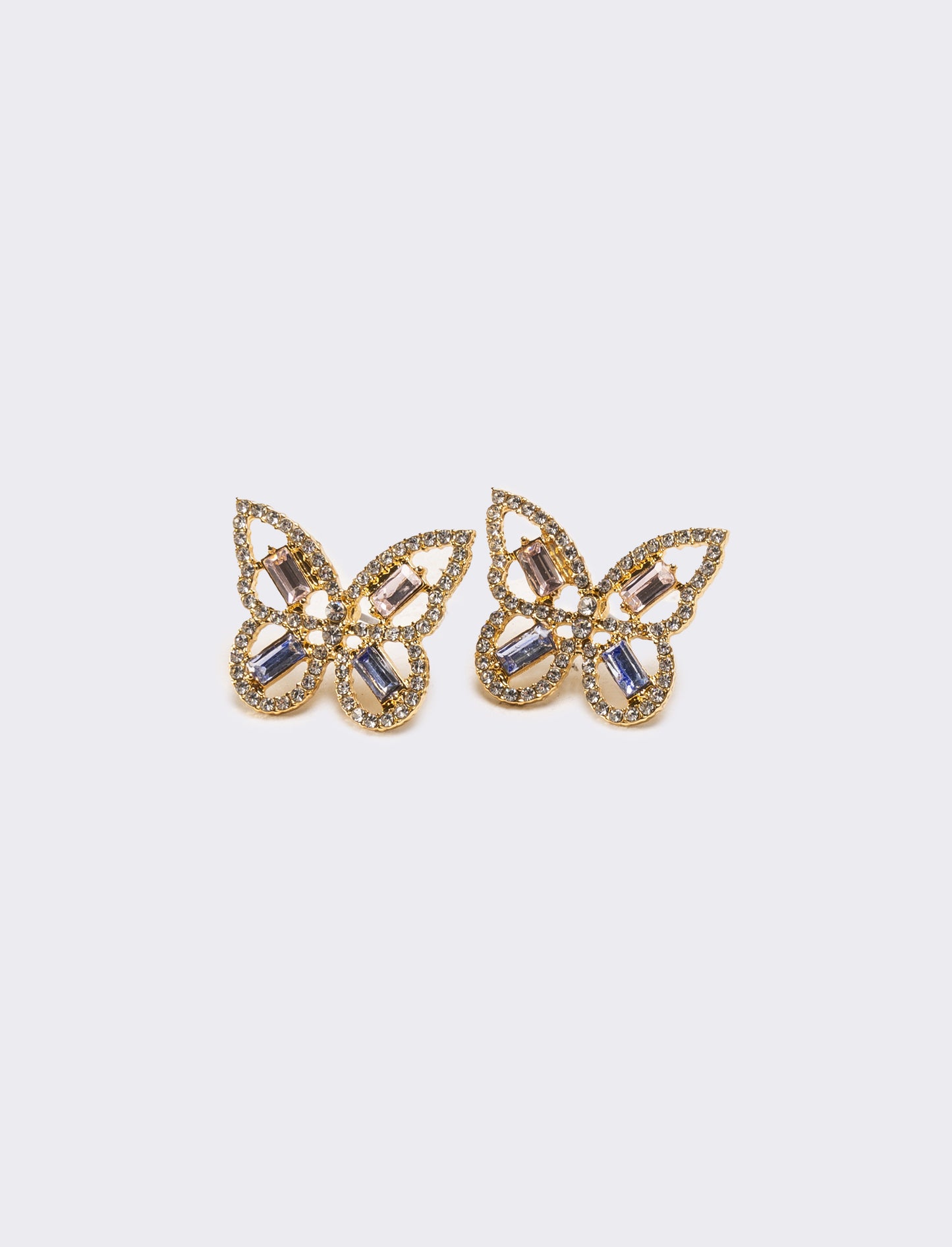 Orecchini donna farfalla con strass - Oro