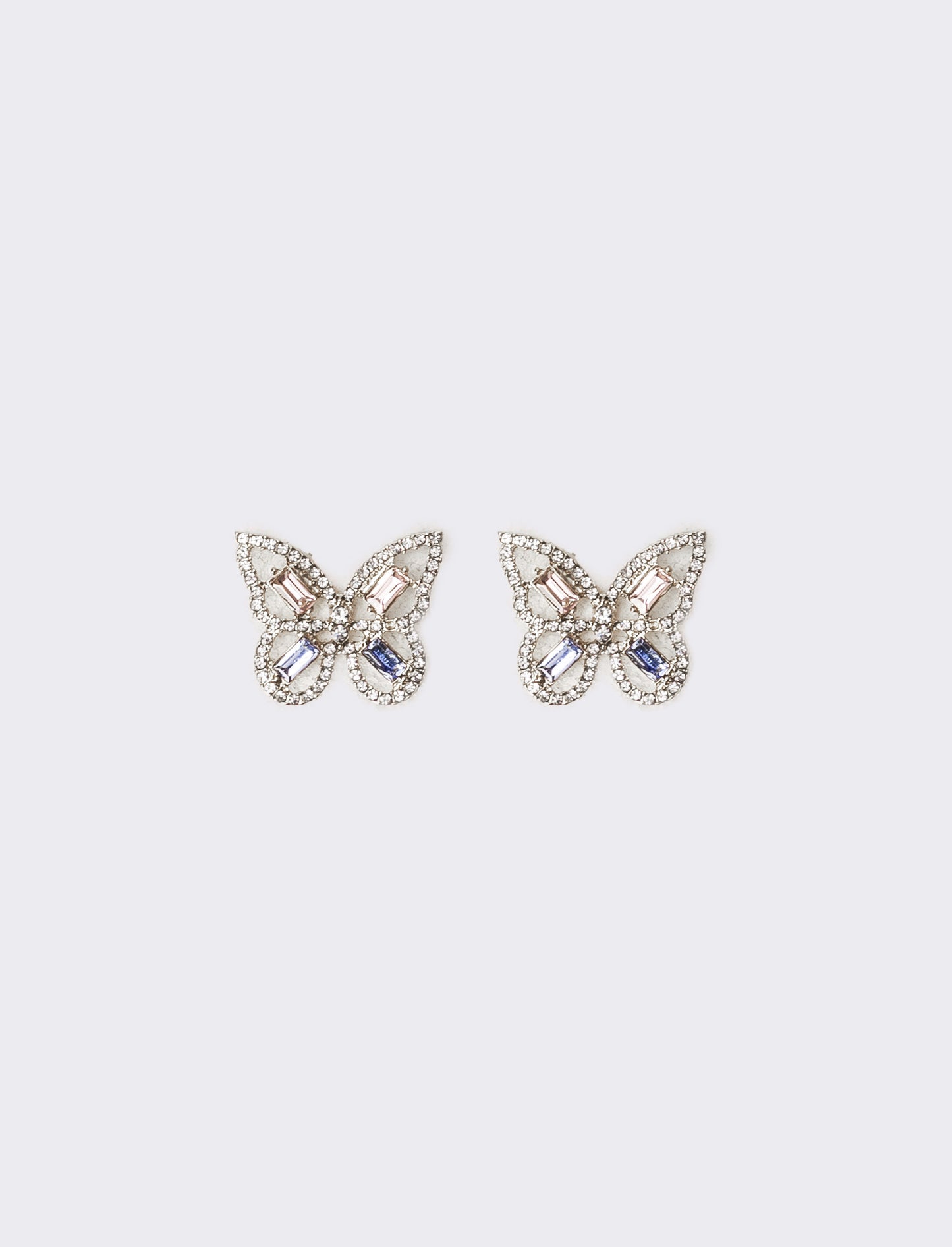 Orecchini donna farfalla con strass - Argento