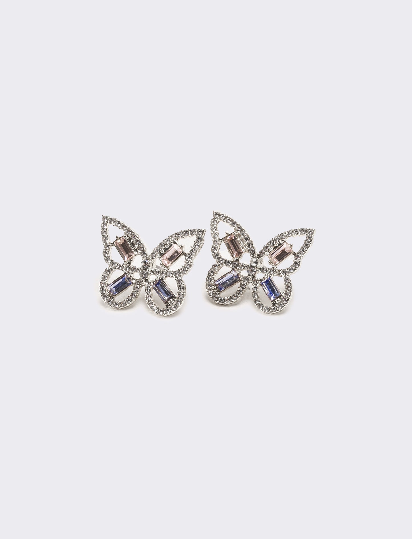 Orecchini donna farfalla con strass - Argento