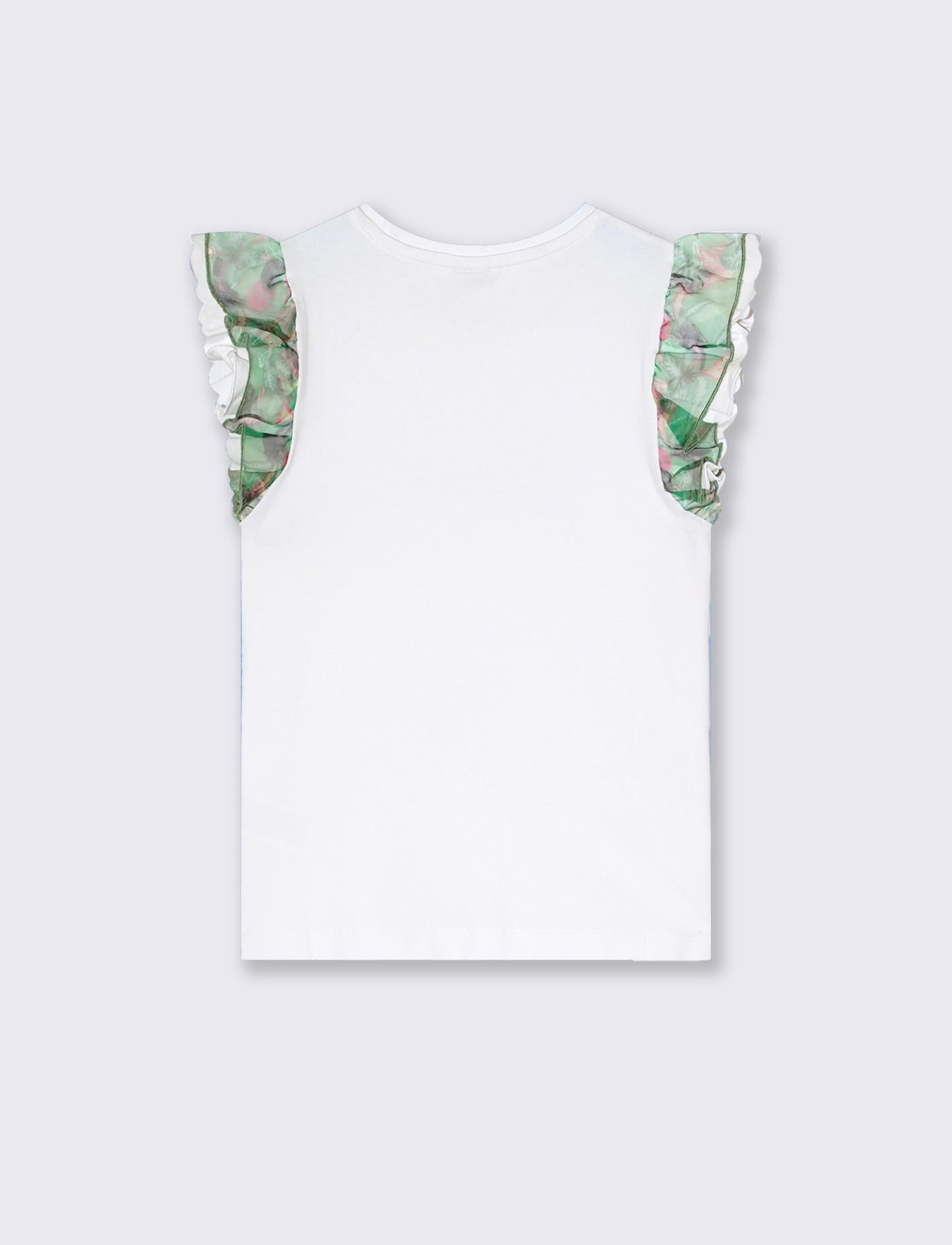 T-shirt maniche a contrasto da bambina - Bianco
