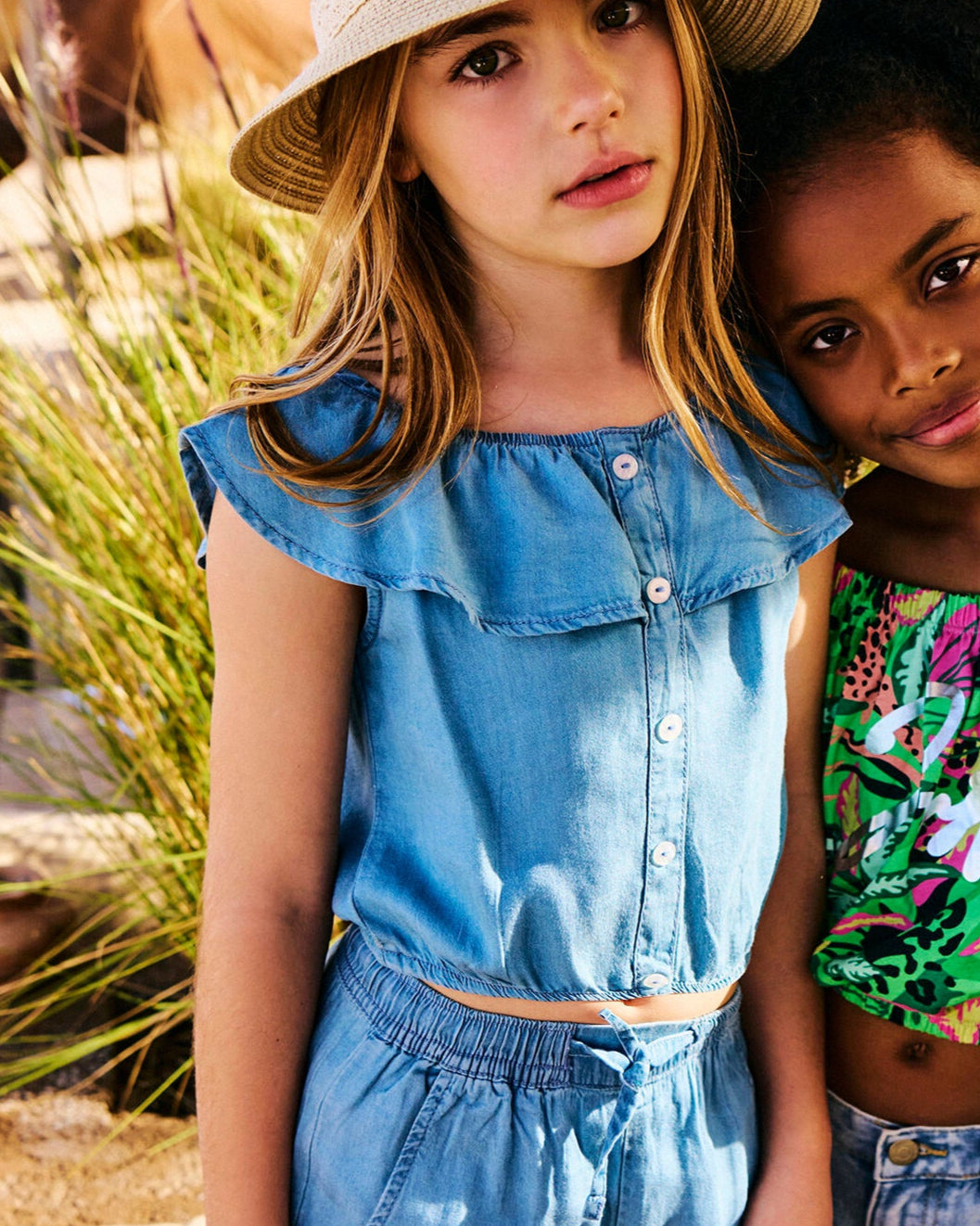 Top in chambry da bambina - Denim