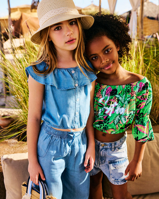 Top in chambry da bambina - Denim