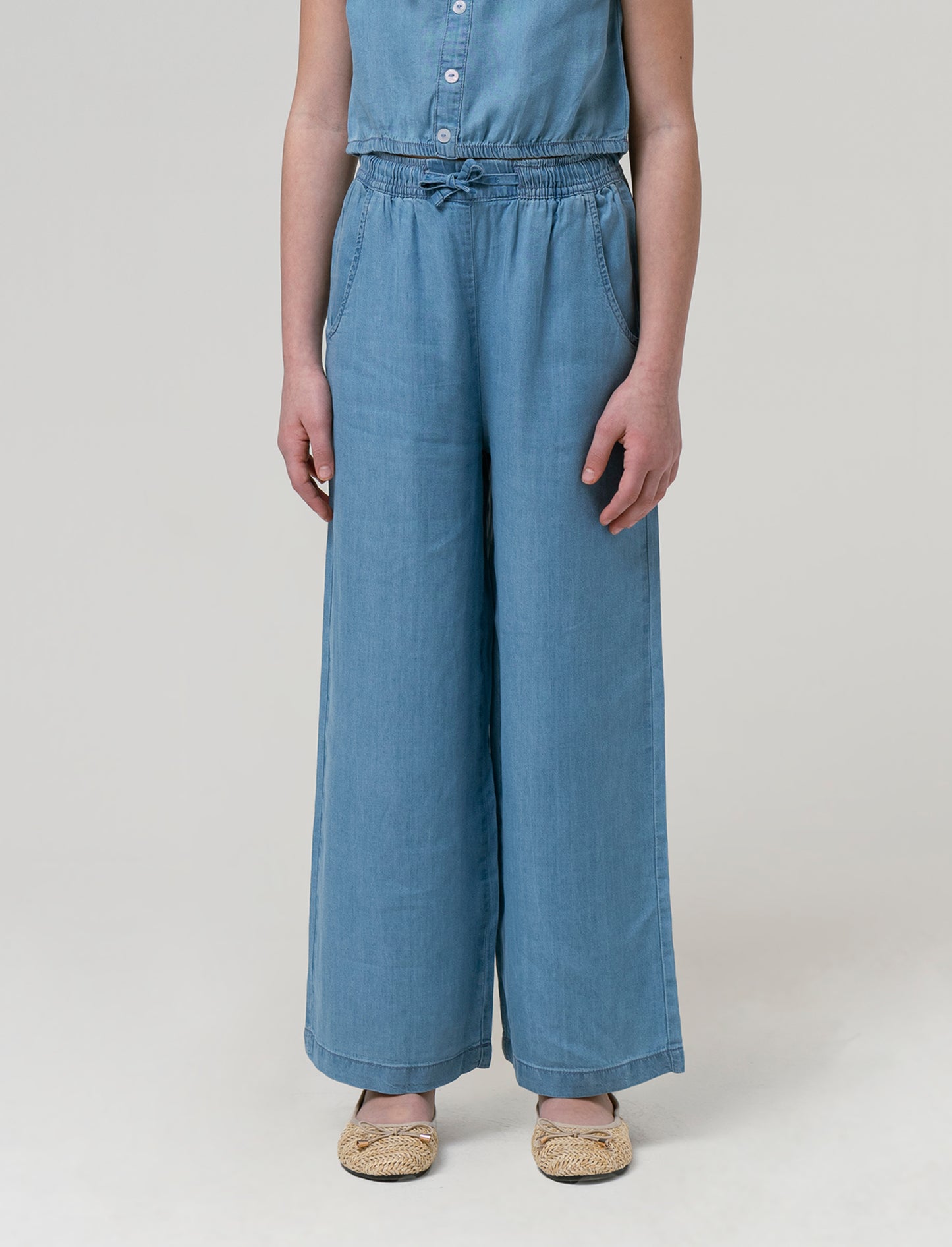 Pantaloni rigati da bambina - Denim