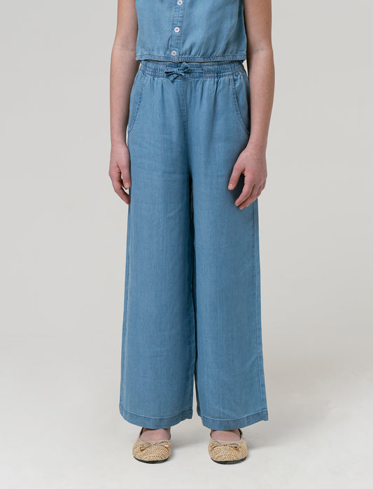 Pantaloni rigati da bambina - Denim
