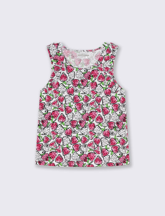 Canotta stampata da bambina - Fragola