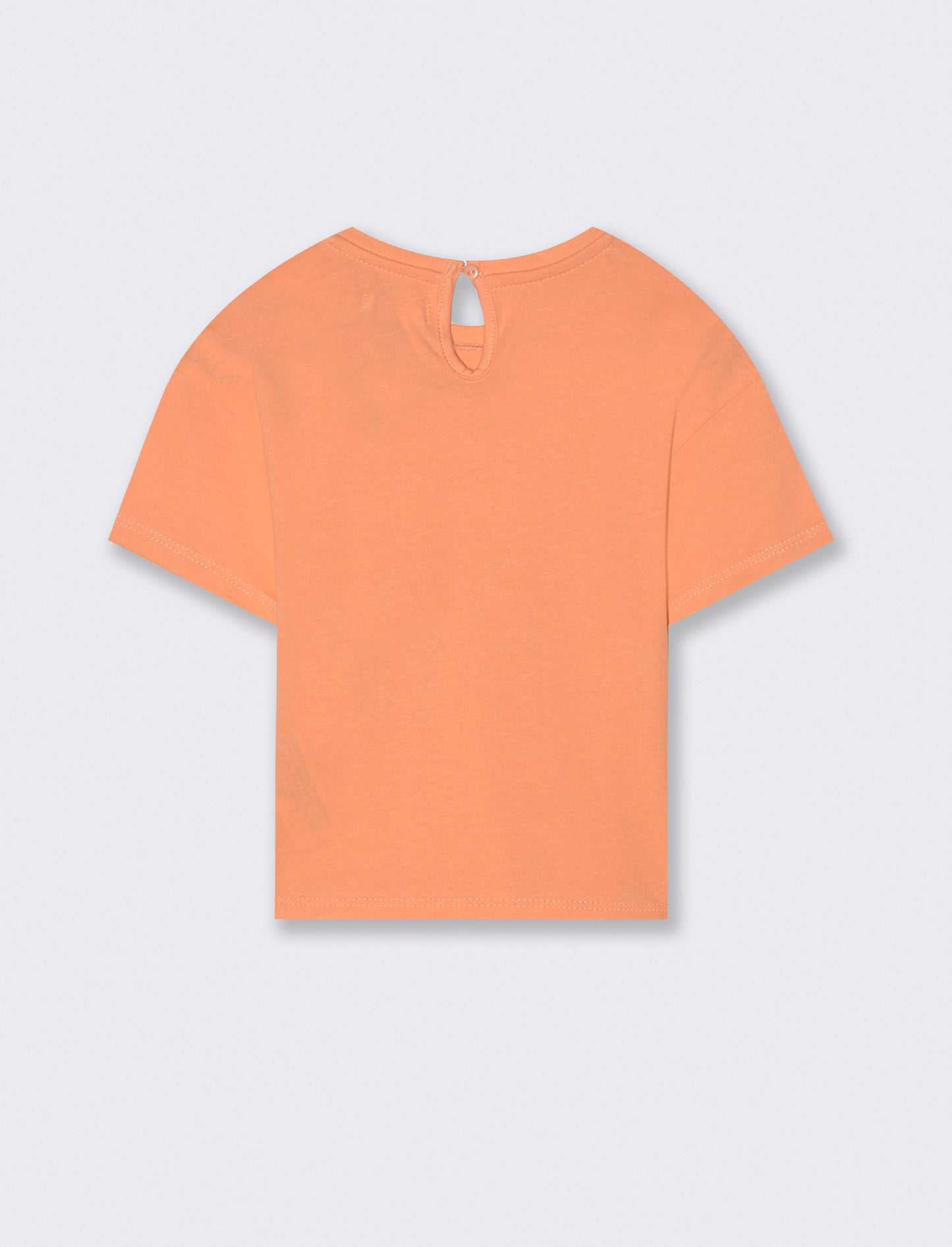 Maglia mezza manica con stampa da neonata - Corallo