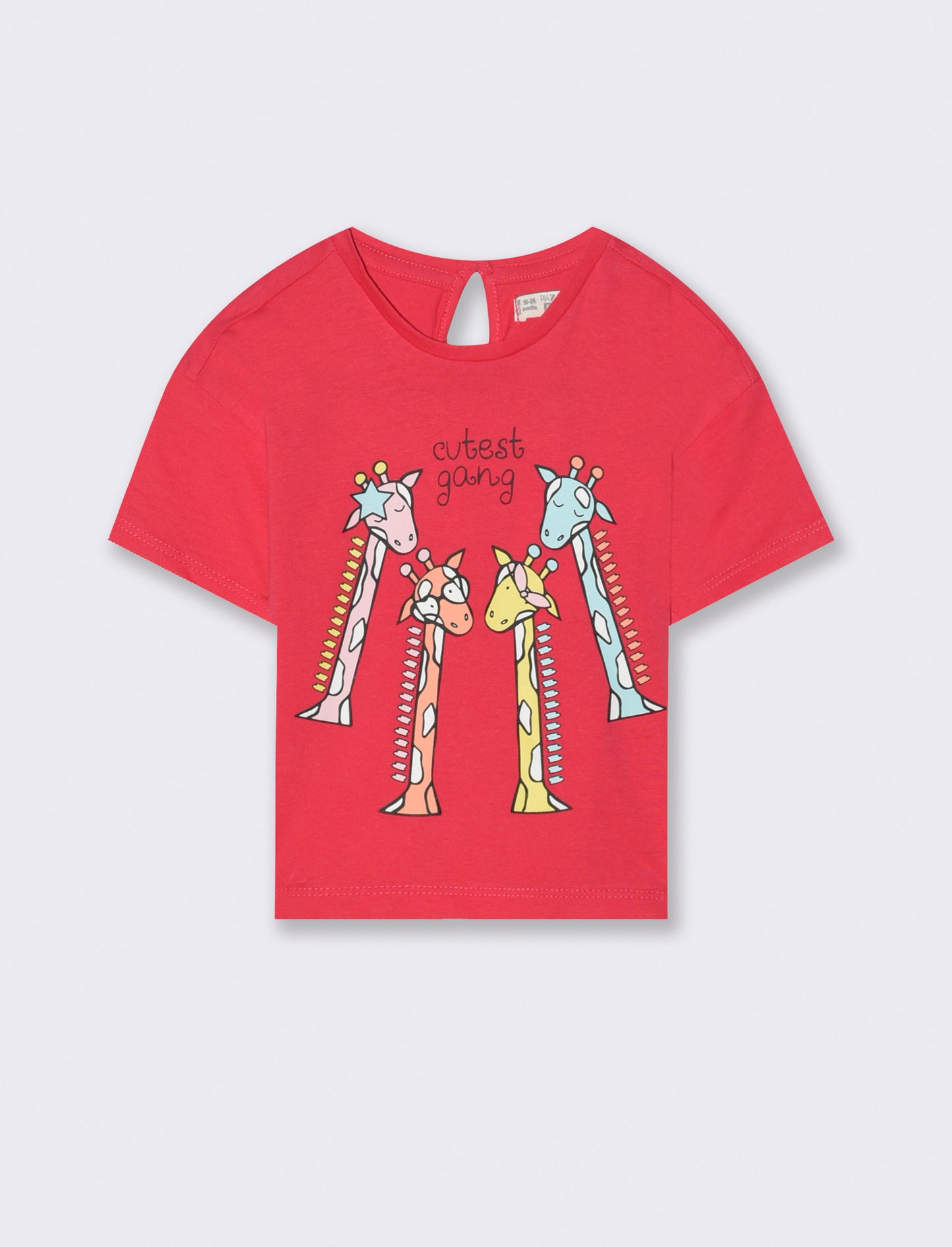 Maglia mezza manica con stampa da neonata - Fuxia