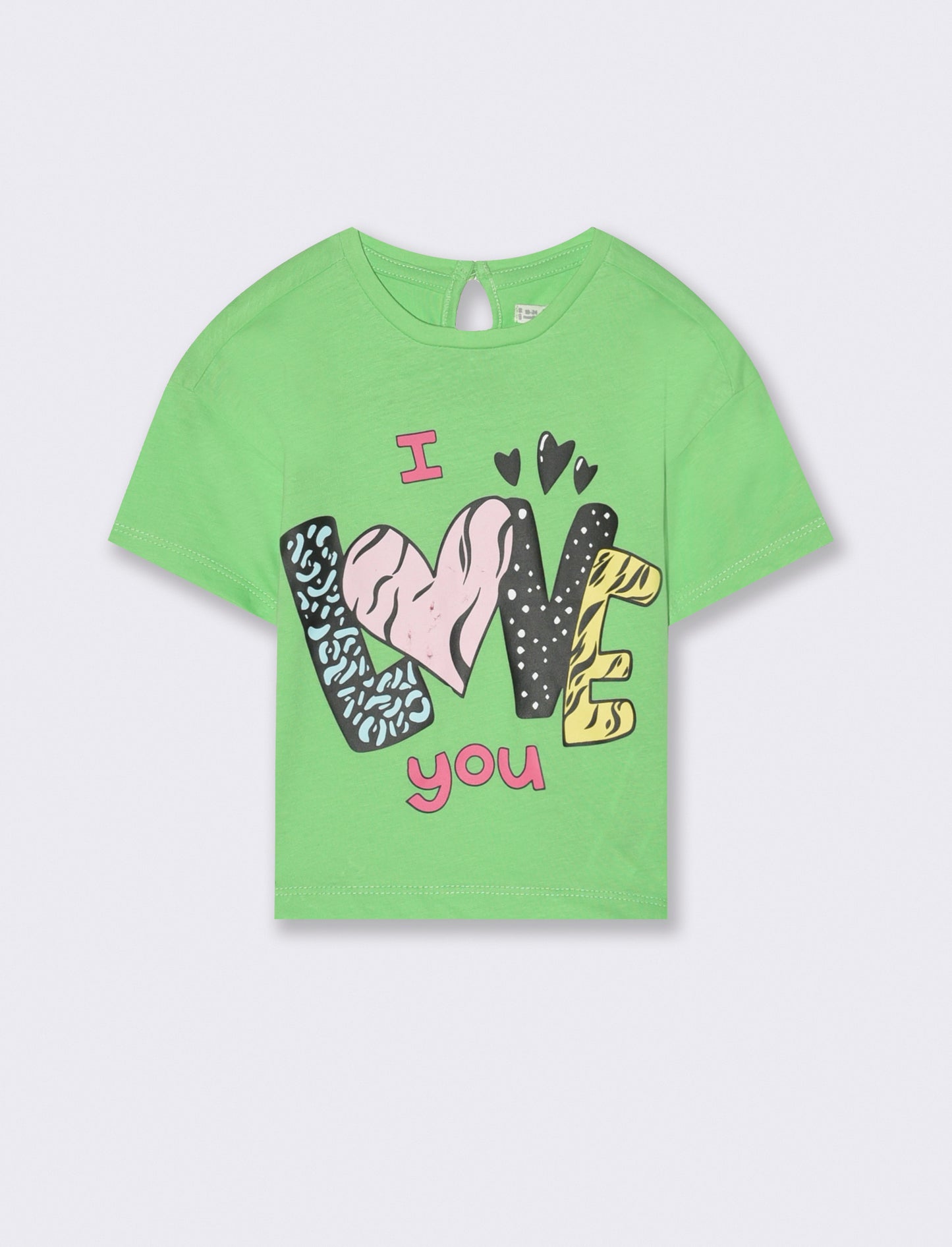 Maglia mezza manica con stampa da neonata - Verde mela