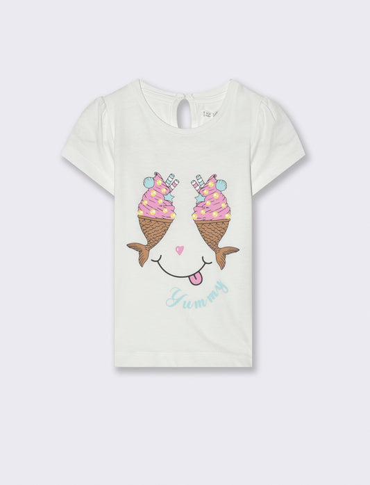 Maglia con stampa da neonata - Bianco
