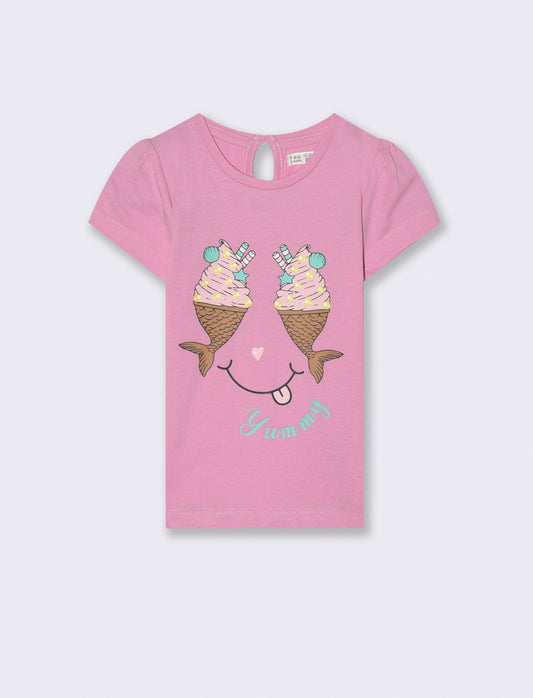 Maglia con stampa da neonata - Rosa