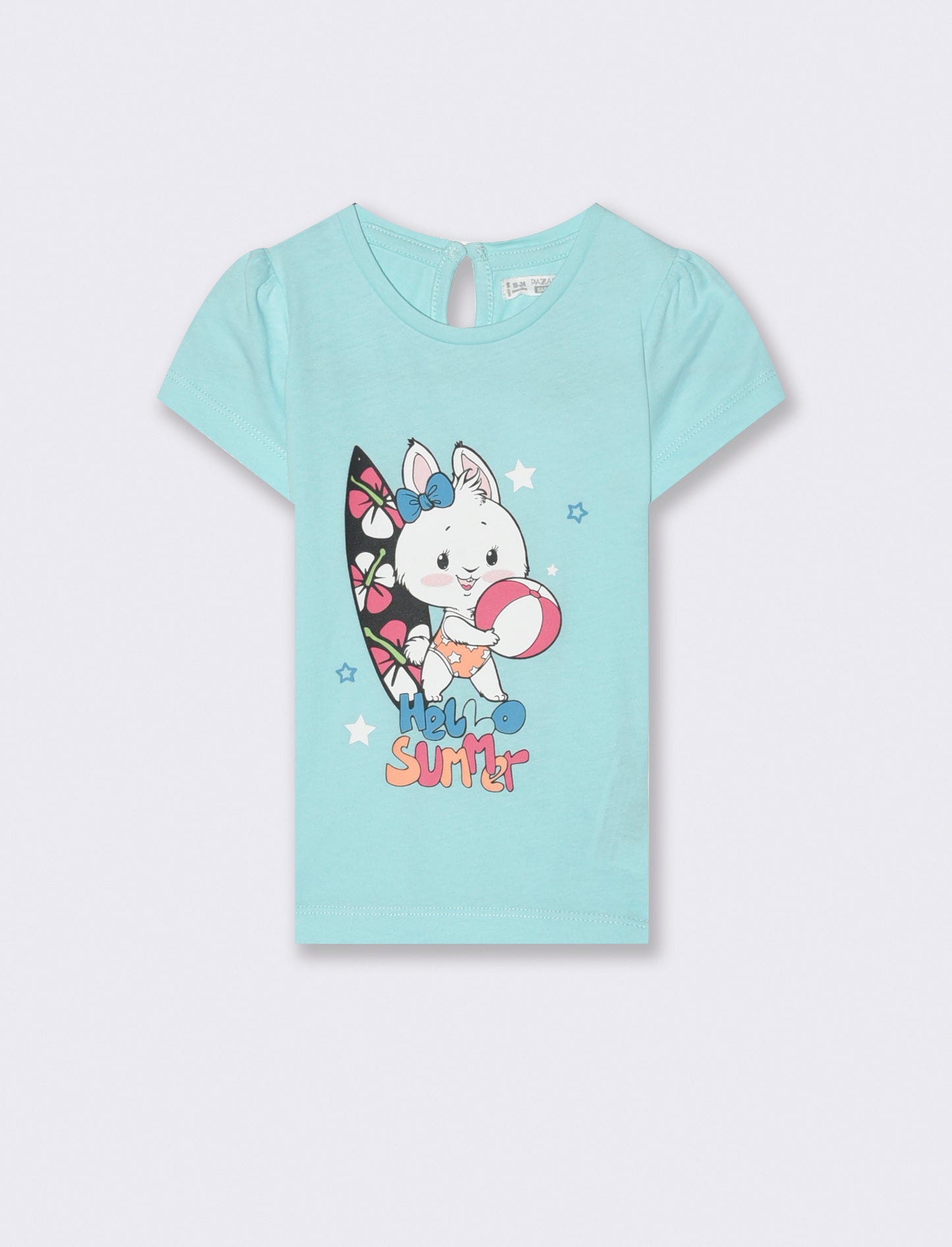 Maglia con stampa da neonata - Verde acqua