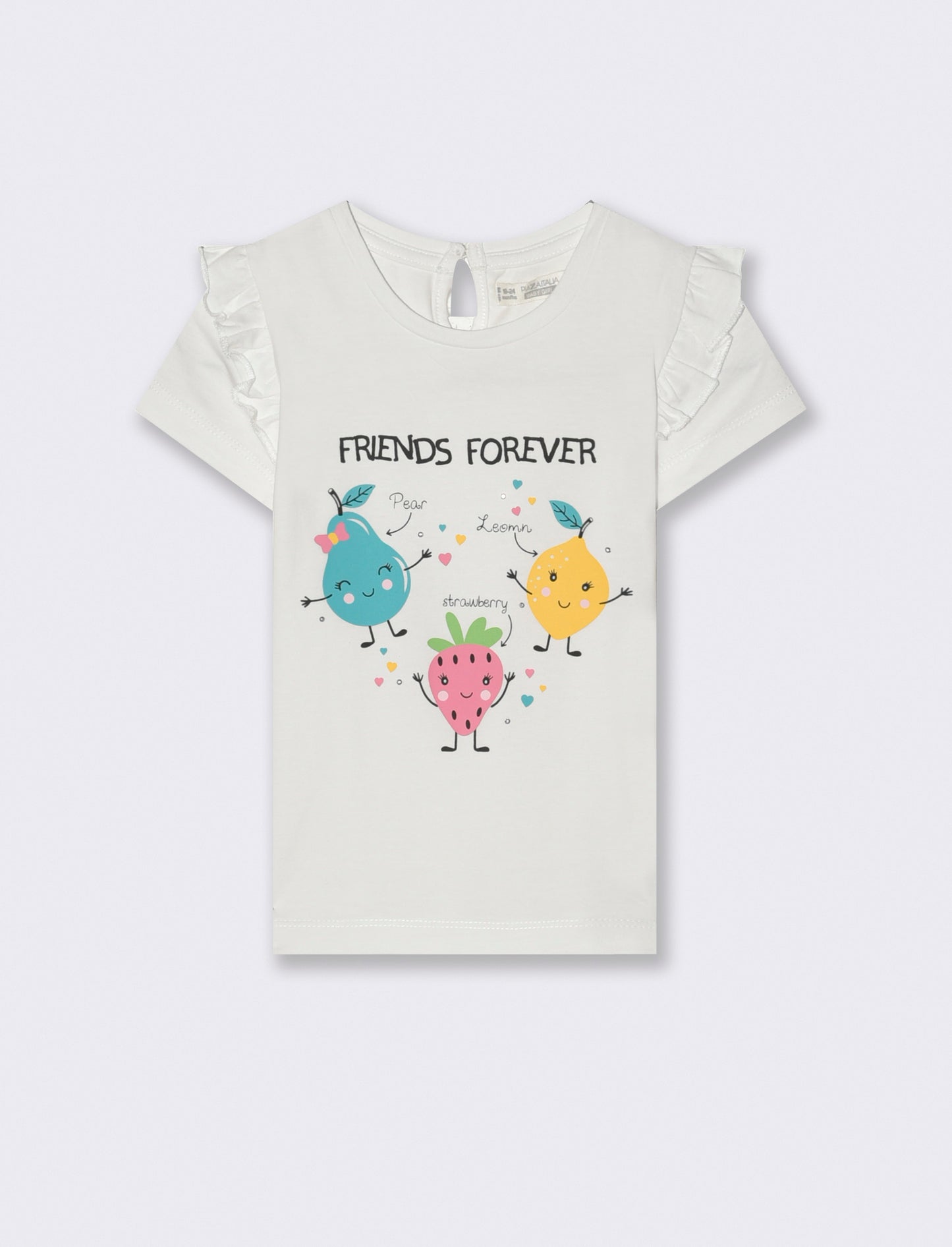 T-shirt con rouches alle spalle da neonata - Bianco
