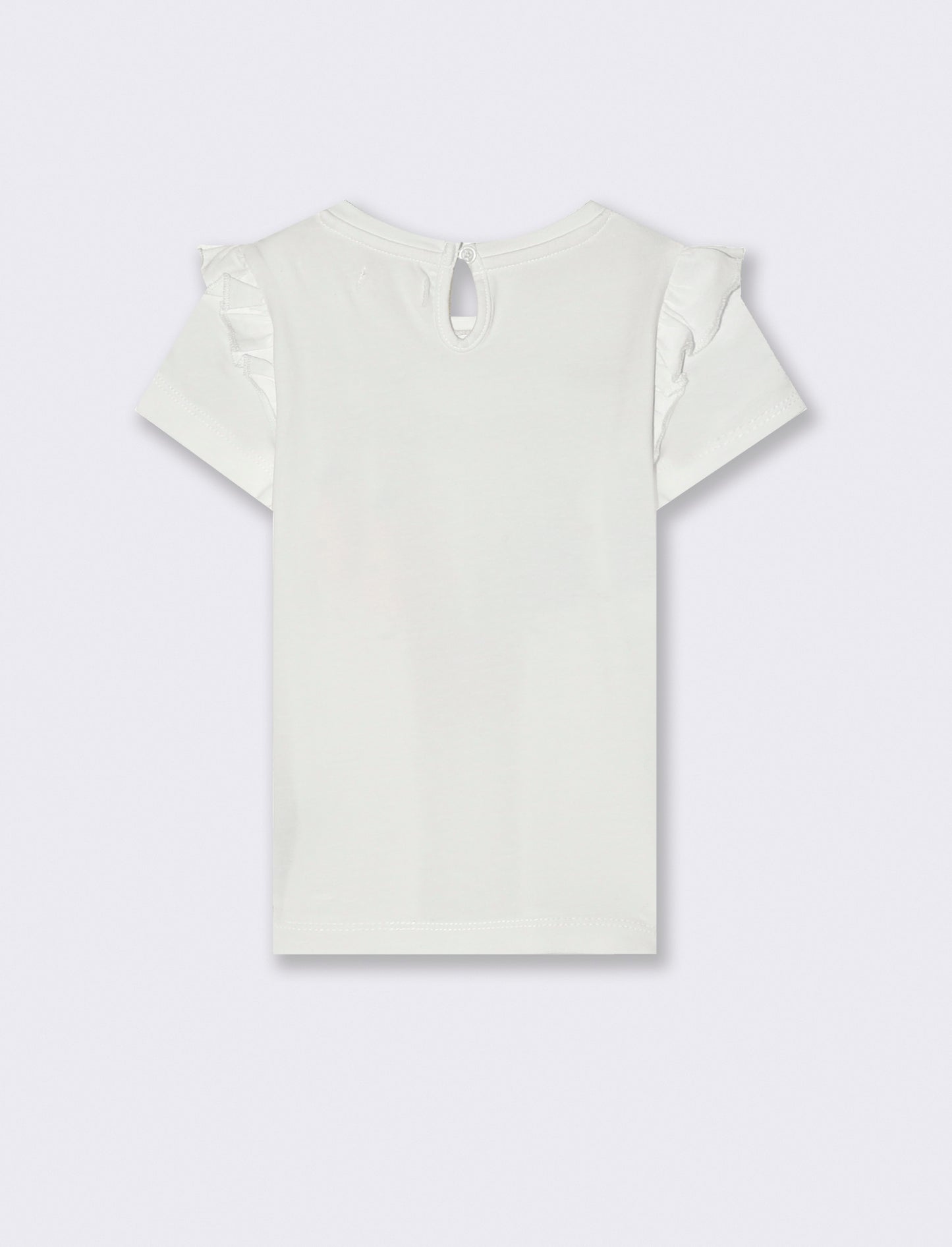 T-shirt con rouches alle spalle da neonata - Bianco