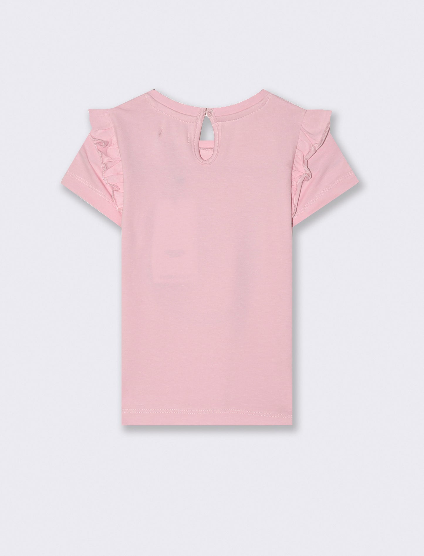 T-shirt con rouches alle spalle da neonata - Rosa