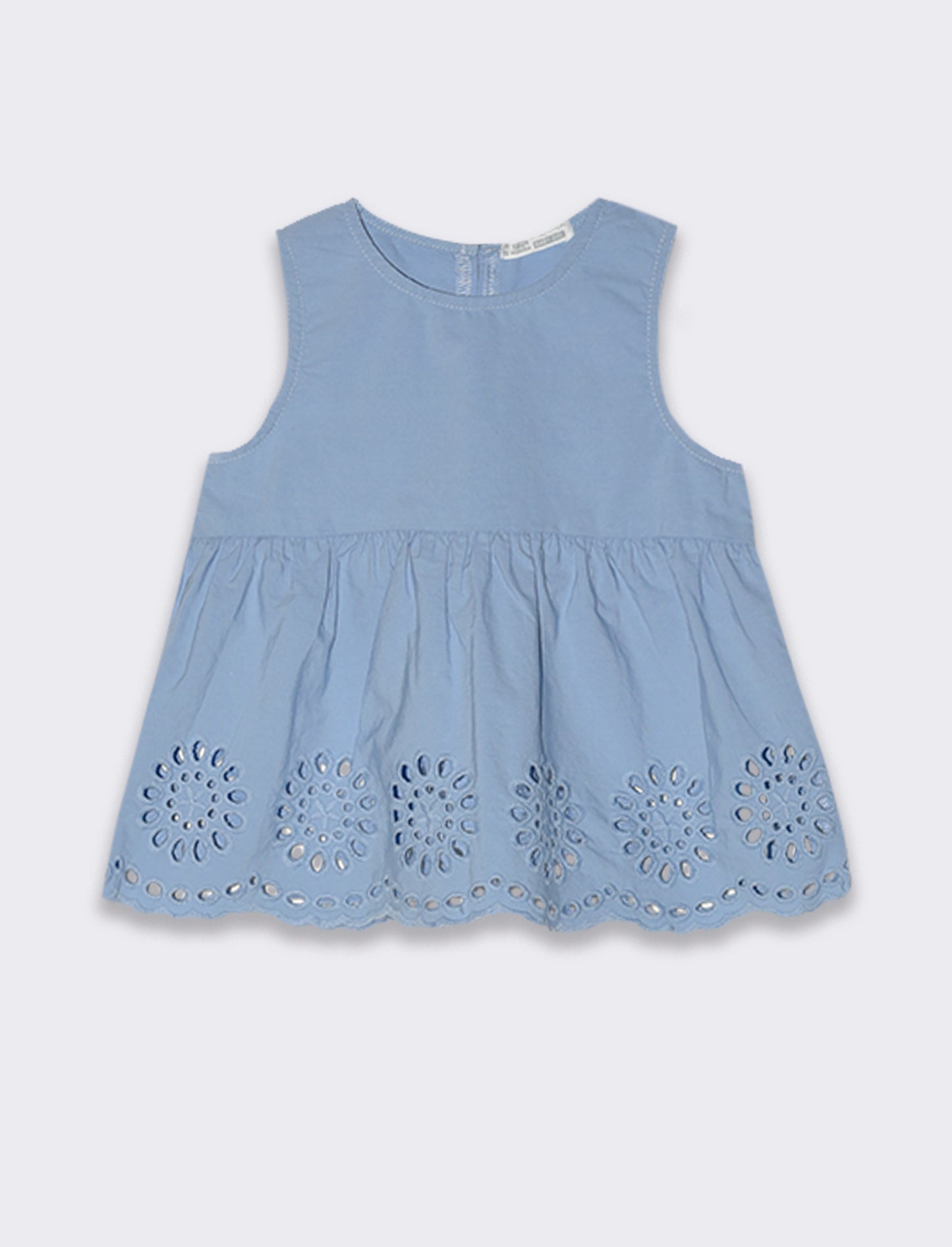 Top con ricami da neonata - Azzurro