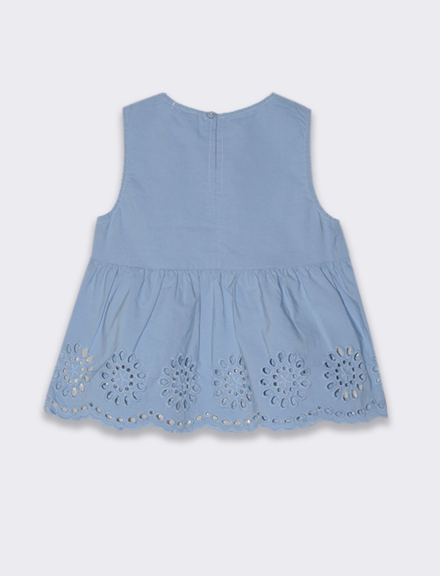 Top con ricami da neonata - Azzurro